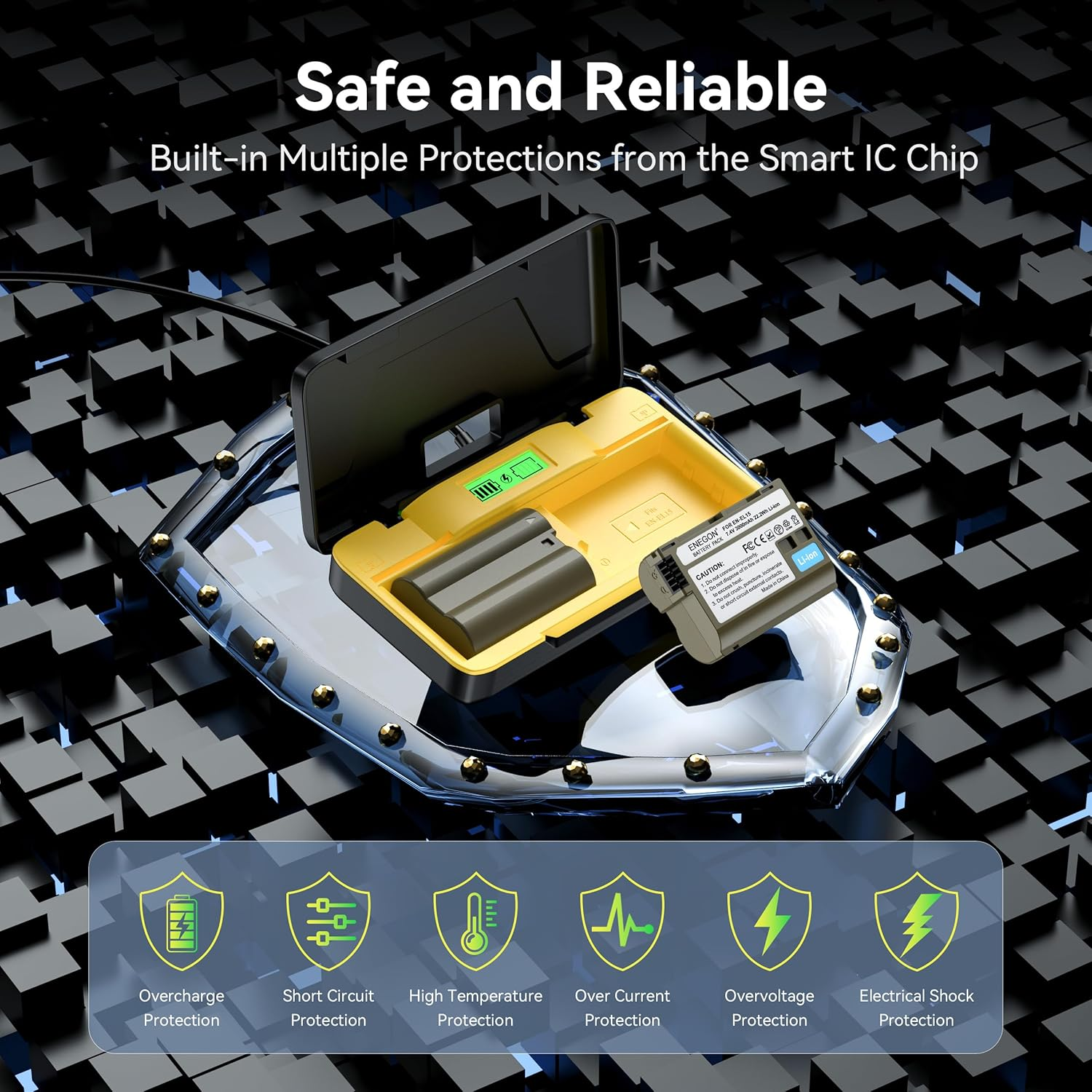 ENEGON EN-EL15/EL15C Dual Battery (3000 Mah) and 20 W Storage Fast Charger Set Compatible with Nikon Z5, Z6, Z7, Z8, Z6Iii, ZF, D7100, D7000, D7200, D610, D810, D800 D600 D800 E E D810 a D880 Digital