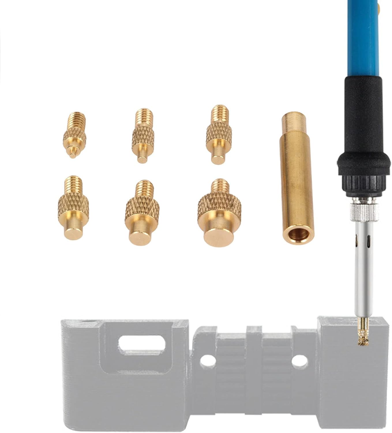 Heat Set Insert Tool, Tips for Threaded Inserts M2 M2.5 M3 M4 M5 M6 M8, 6 X Soldering Iron Tips for 3D Printer Users, Press Tool for Plastic 3D Printer Components image number 2