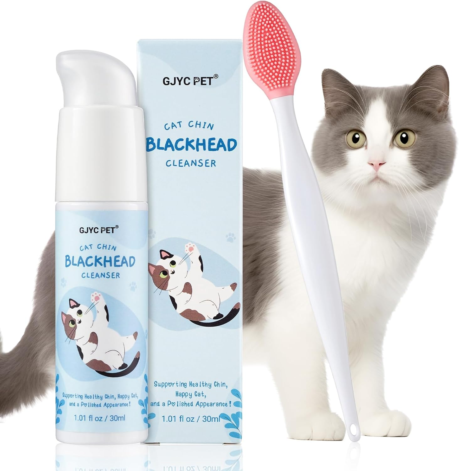 Cat Chin Acne Care Kit - Gently Removes Cat Chin Blackheads, Equipped with Cleansing Brush, Cruelty-Free, Nurtures Cat'S Chin Softness and Freshness, 1.01 Fl. Oz image number 6
