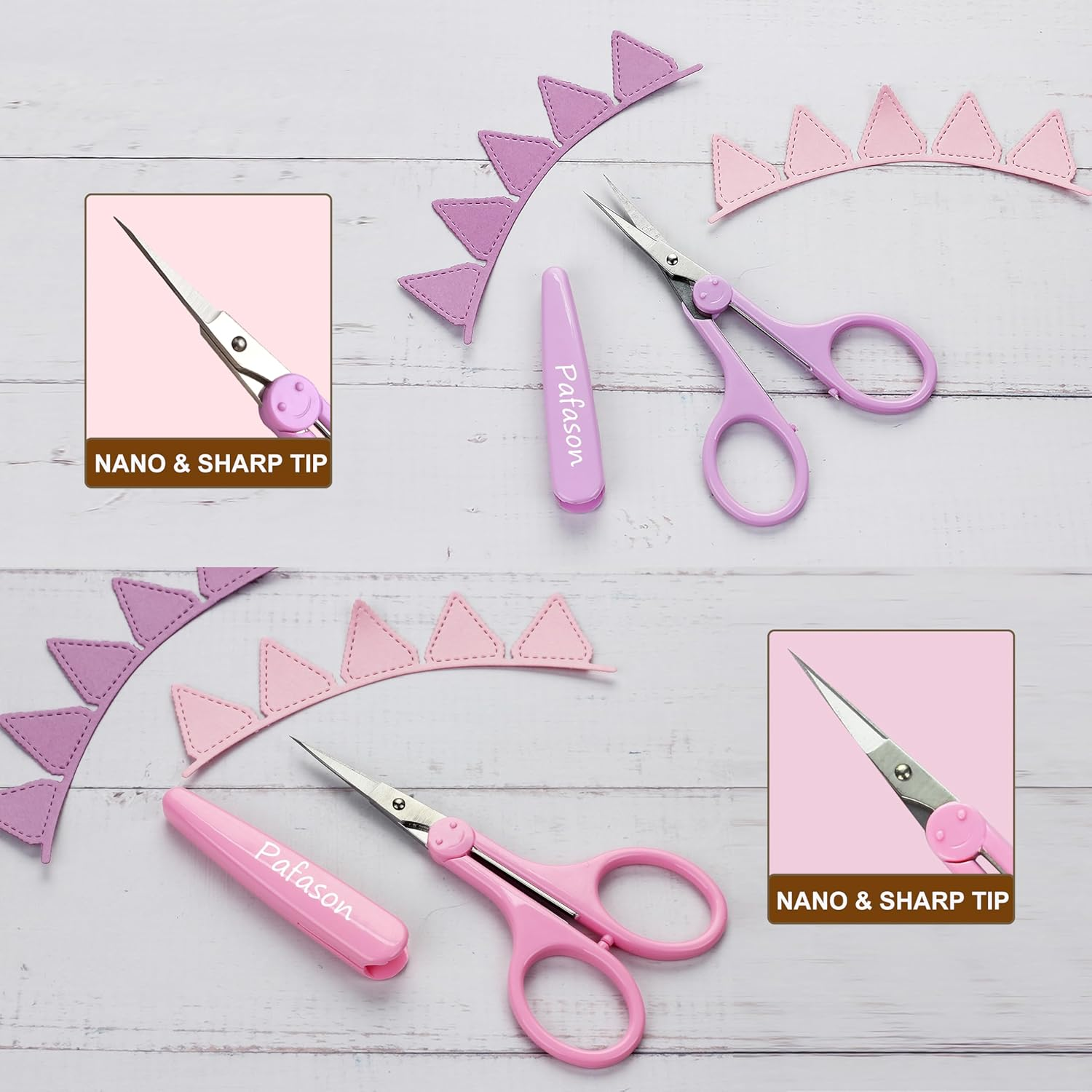 PAFASON Ultra Sharp Detail Scissor Set 2 PC Straight for Scrapbooking Quilting Sewing Knitting Embroidery Cross Stitch Crochet Thread Yarn Paper Fabric Detail Cutting Stainless Steel, Safety Case image number 3