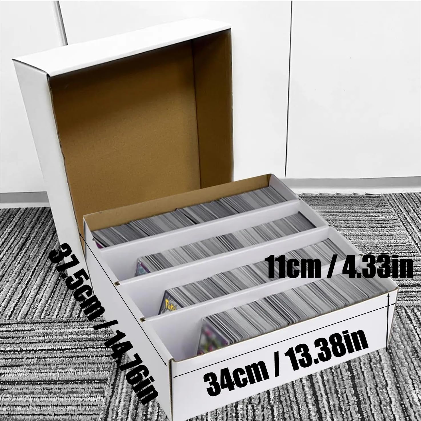 WADY 3200Count Trading Card Storage Box with Lid, Storage Case, Magic Keeper, Trading-Card Storage Box, 4-Row Corrugated Board Box Organizer for Tcg/Magic/Mtg Storage and Collection image number 4