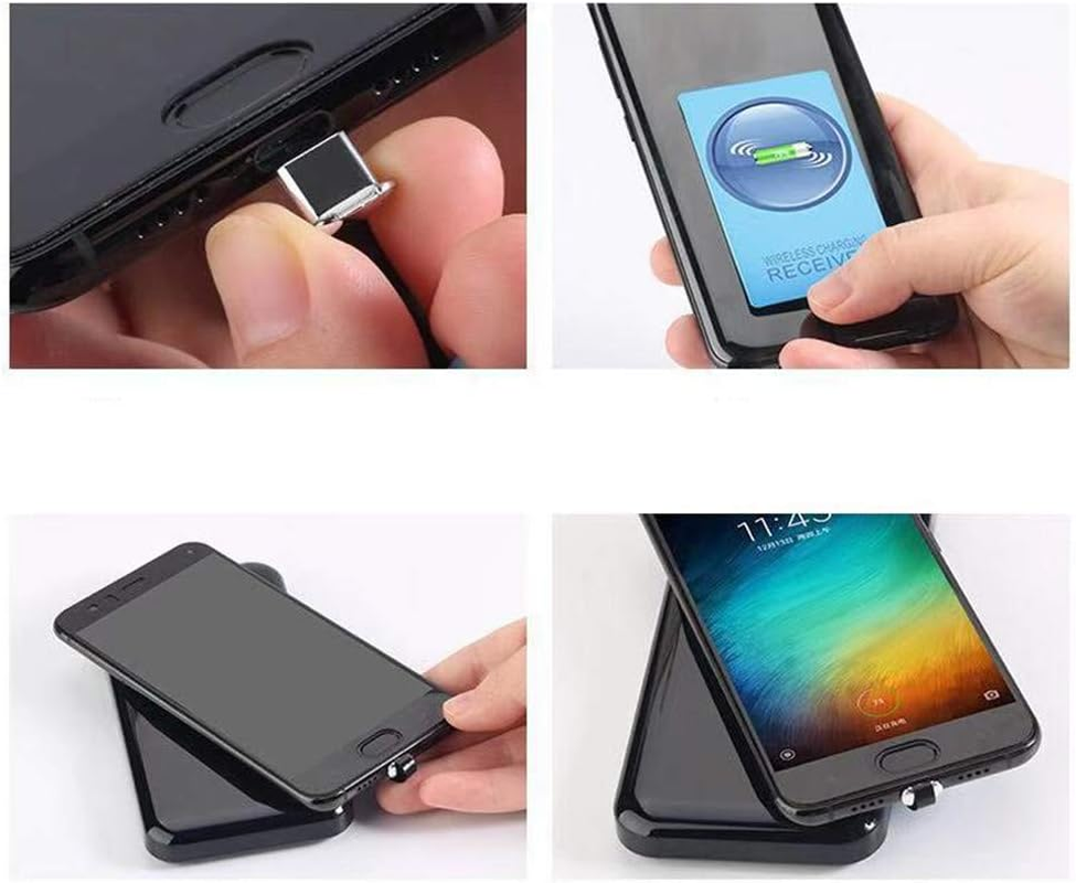 AISHEMI Wireless Charging Receiver Adapter with Fast Smart Microchip Technology for Samsung LG Huawei Sony Motorola Xiaomi Alcatel All Android Device USB Type-C