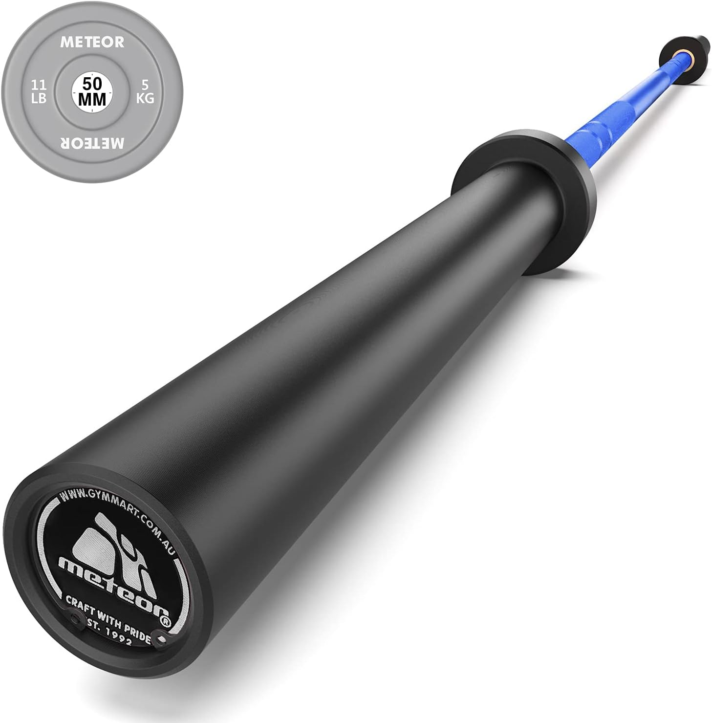 METEOR Olympic Barbell - Weightlifting, Dumbbell, Tricep, Ez Curl Bar - 20Kg, 50Mm Olympic Bar