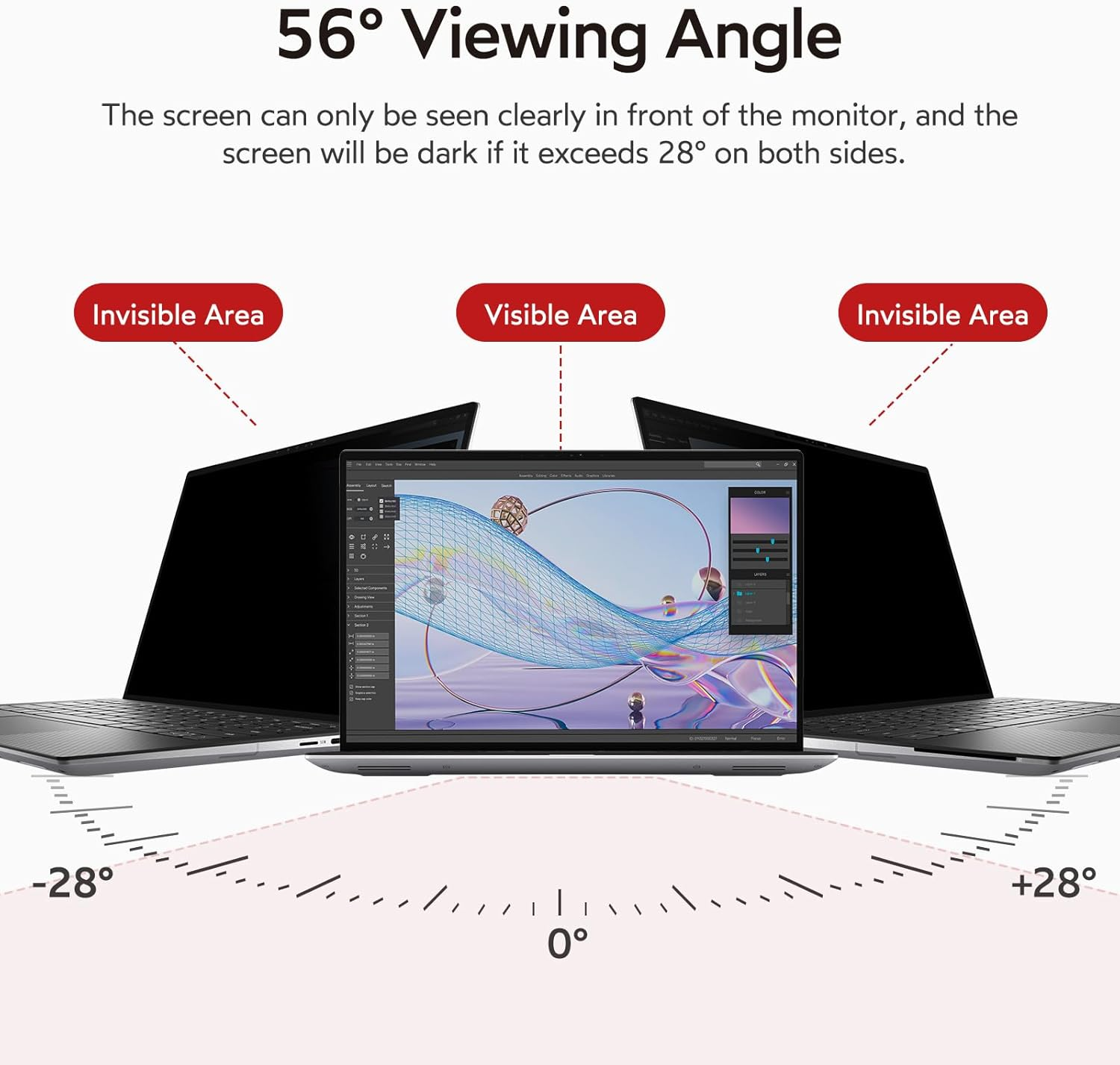 BERSEM 13.3 Inch Laptop Privacy Screen for 16:9 Ratio Computer Monitor Removable anti Glare Blue Light Filter for Laptop Privacy Screen 13.3 Inch, Anti-Spy, Anti-Scratch, Uv-Blocking image number 3