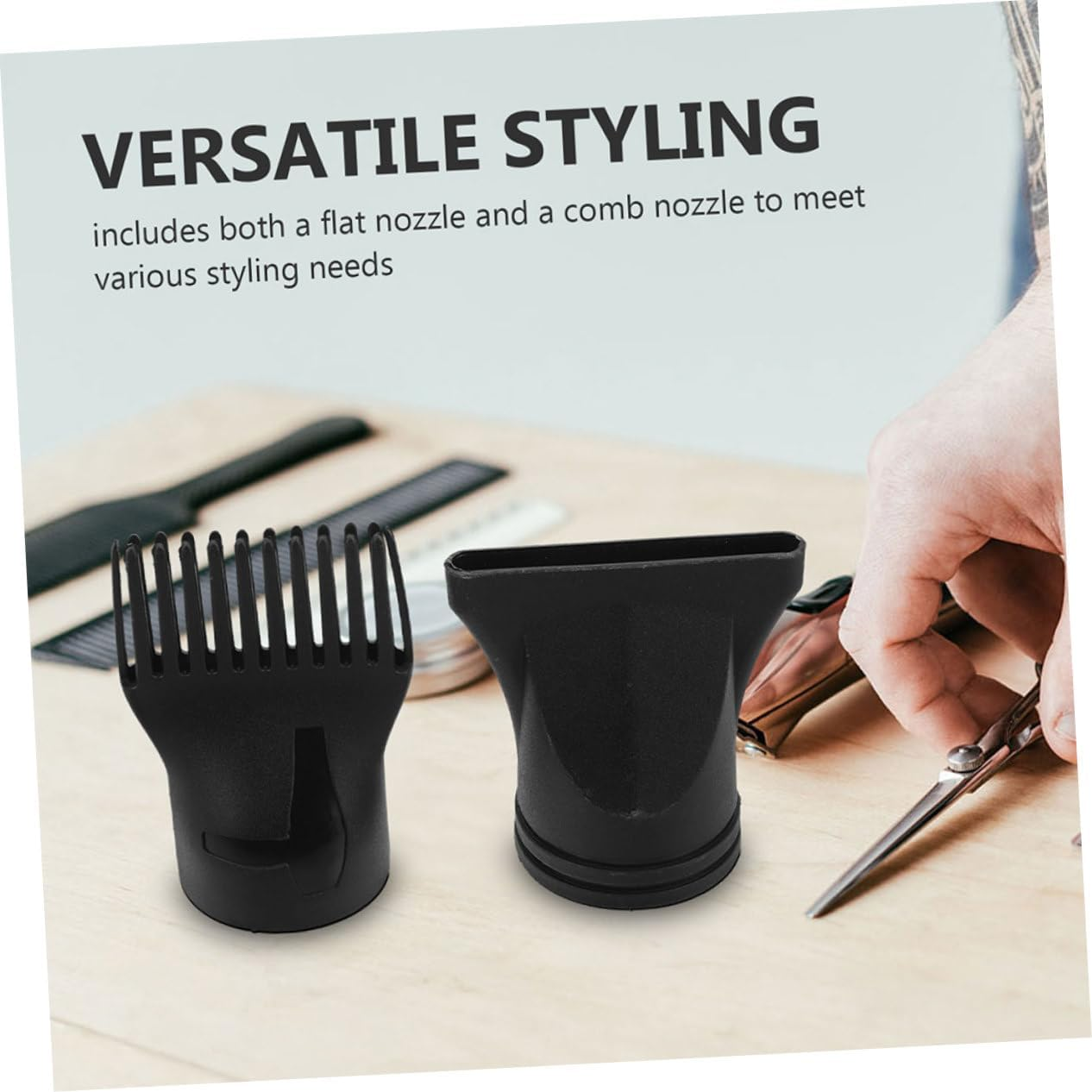 NIYANGLE 7Pcs Hair Dryer Nozzle with Duckbill Concentrator for Fast Efficient Drying Plastic Styling Attachments for Salon and Home Use