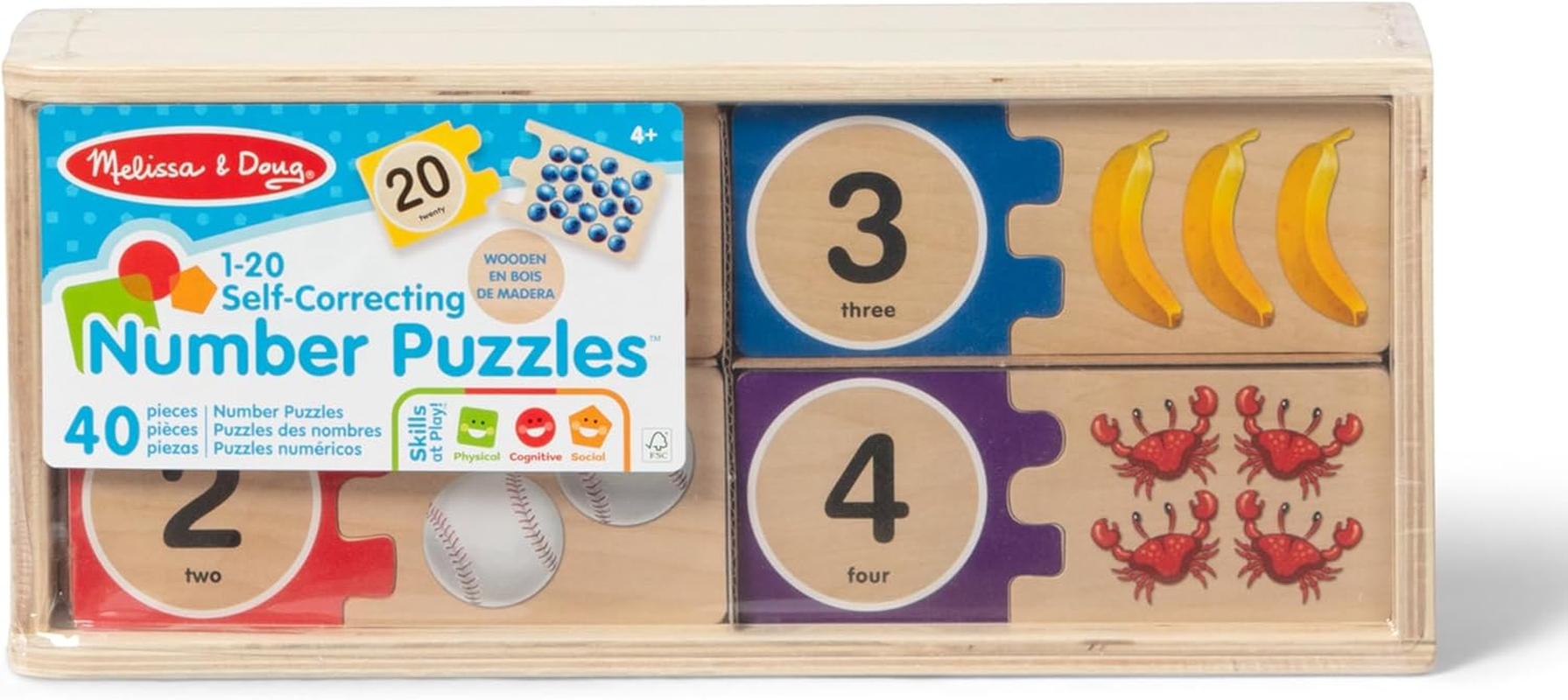 Melissa & Doug - Numbers Wooden Puzzle Cards image number 6