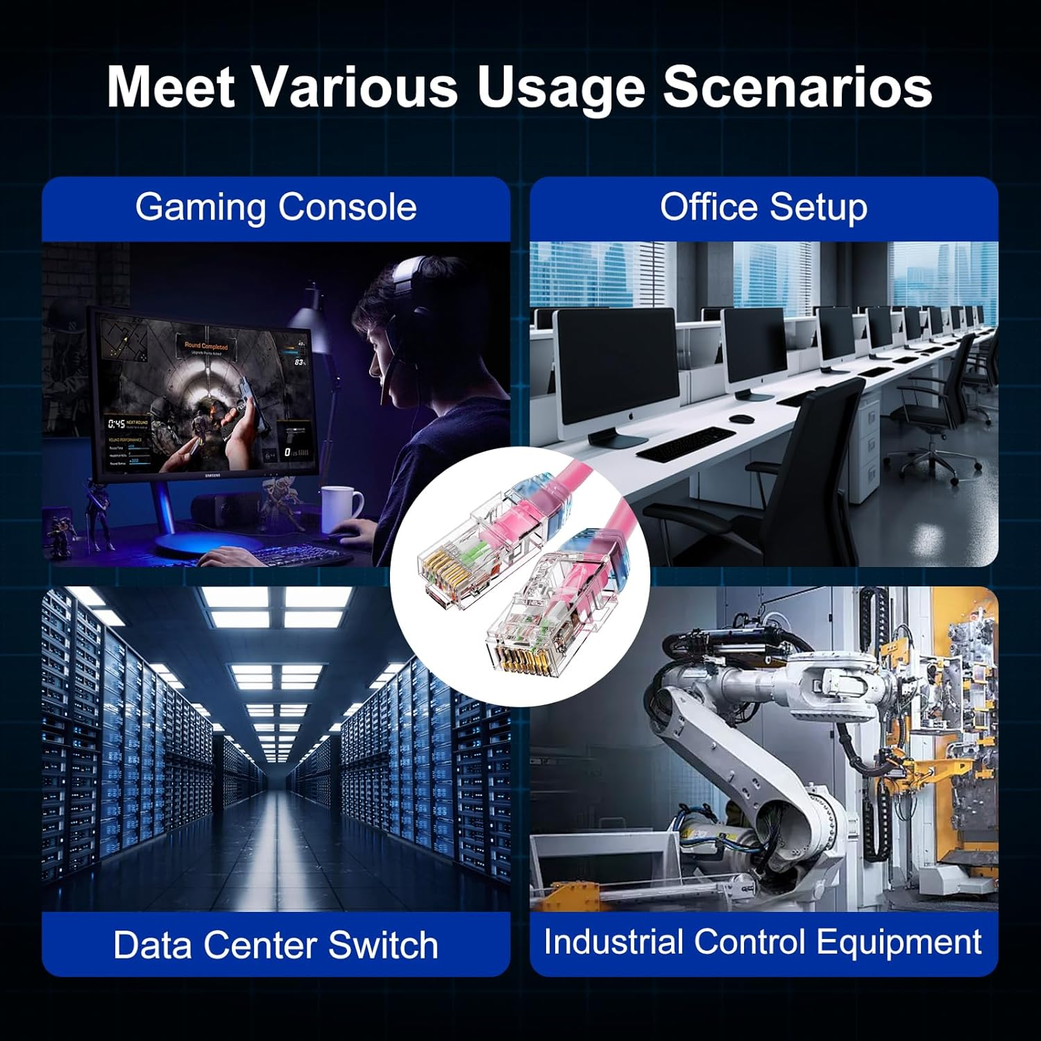 Panduit Cat6A Ethernet Patch Cable, Shielded Snagless RJ45 Internet Computer Network Patch Cable for Router, Modem, Switch, Gaming Consoles, Streaming Devices (Pink, 2M) image number 6