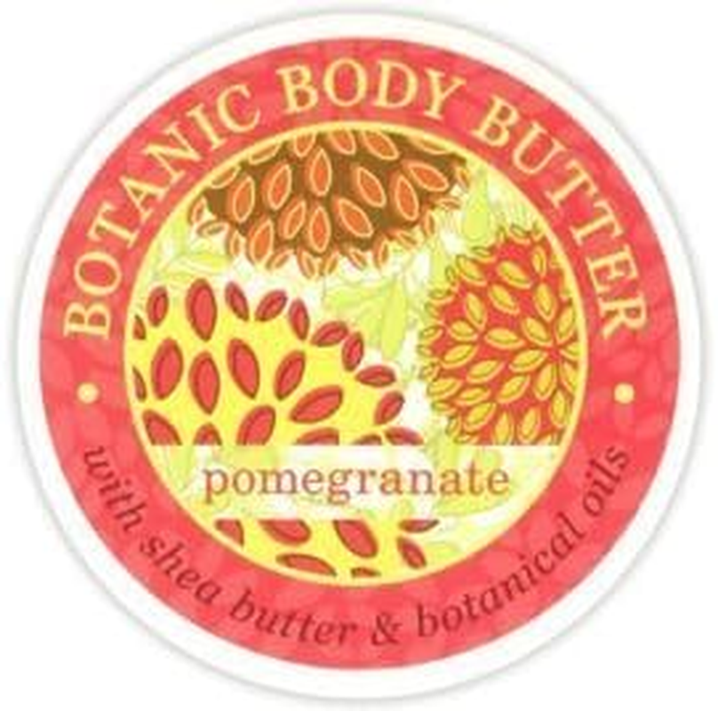 Greenwich Bay Trading Company Botanic Body Butter with Shea Butter and Cocoa Butter 8Oz Tub (Pomegranate)