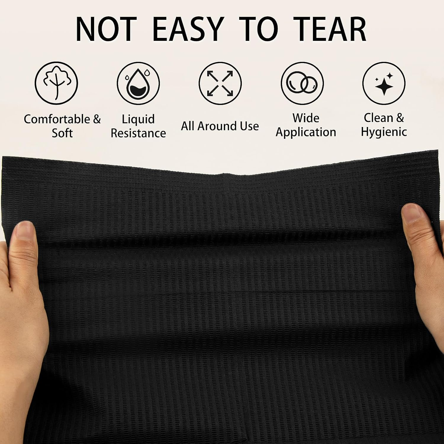 50PCS Disposable Nail Art Table Towels Mat 13" X 17" Pads for Nail Decoration Kit,Nail Art Accessories(Black) image number 1