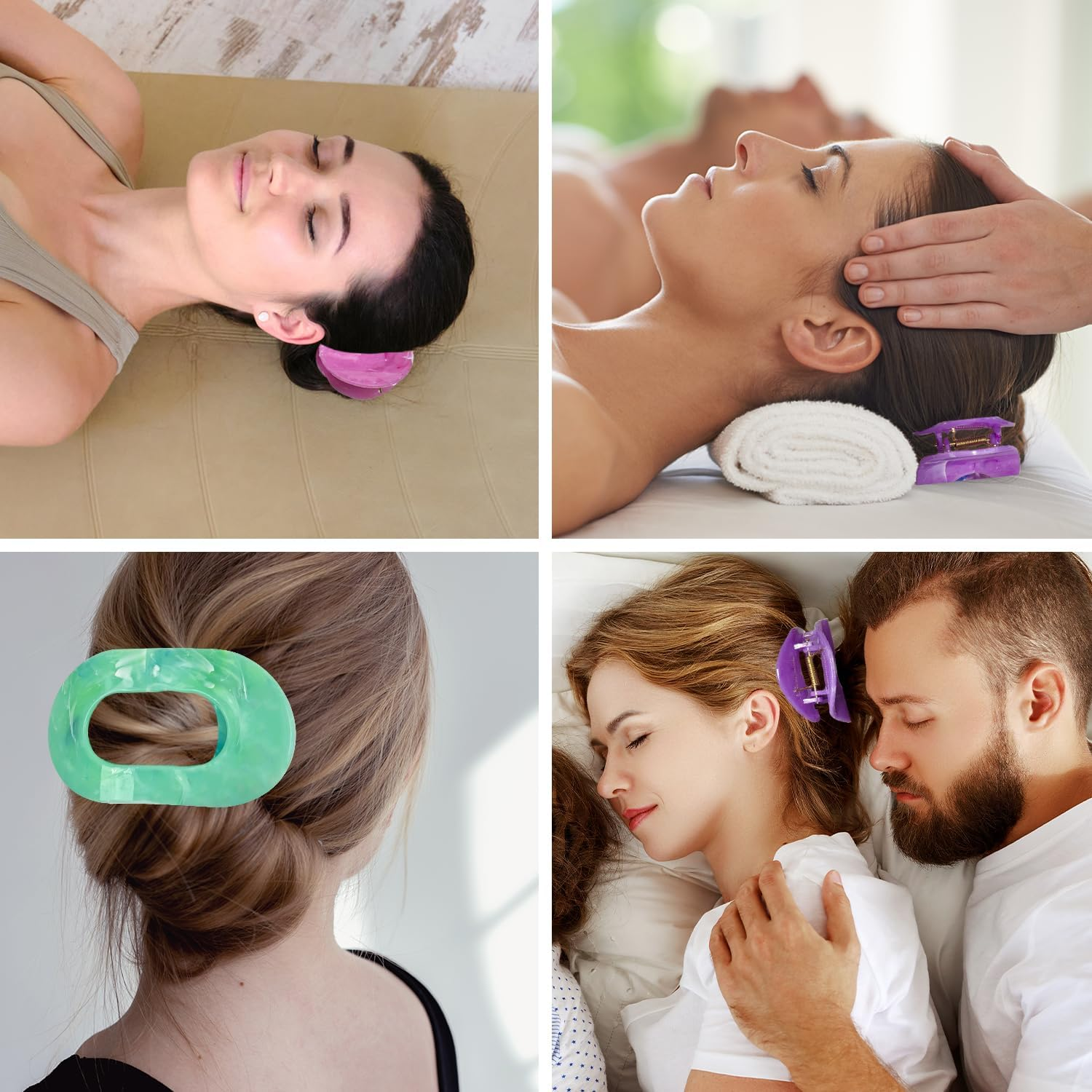 Large Hair Clips for Women French Matte Flat Claw Clips Strong Hold for Thick and Thin Hair 3 Pack in 3 Colors (Combination 2) image number 3