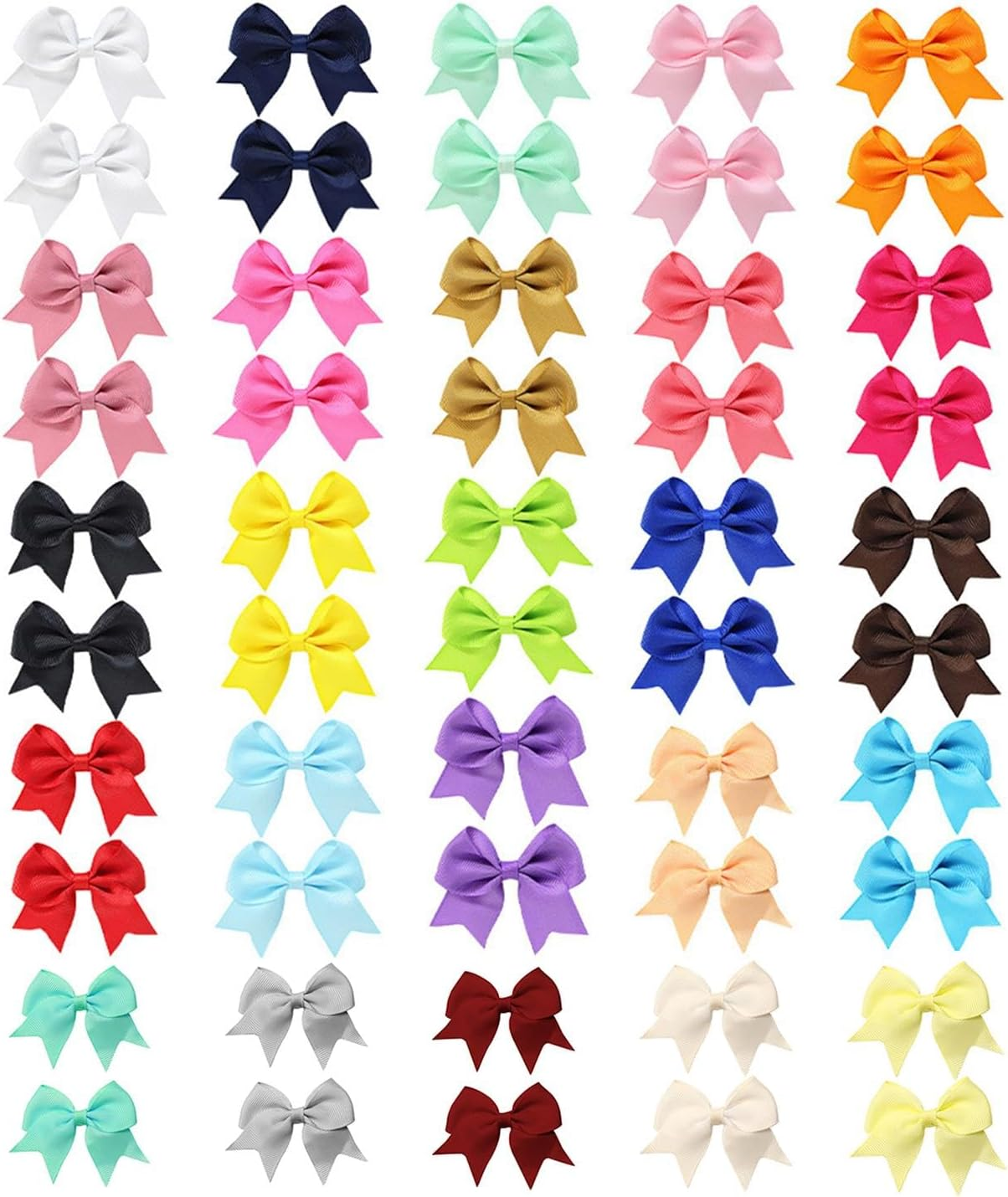 50 Pieces Bow Hair Clips Kids Headwear Cute Girls Hair Clips Colorful Bow Hair Clips Clothing Accessories image number 2