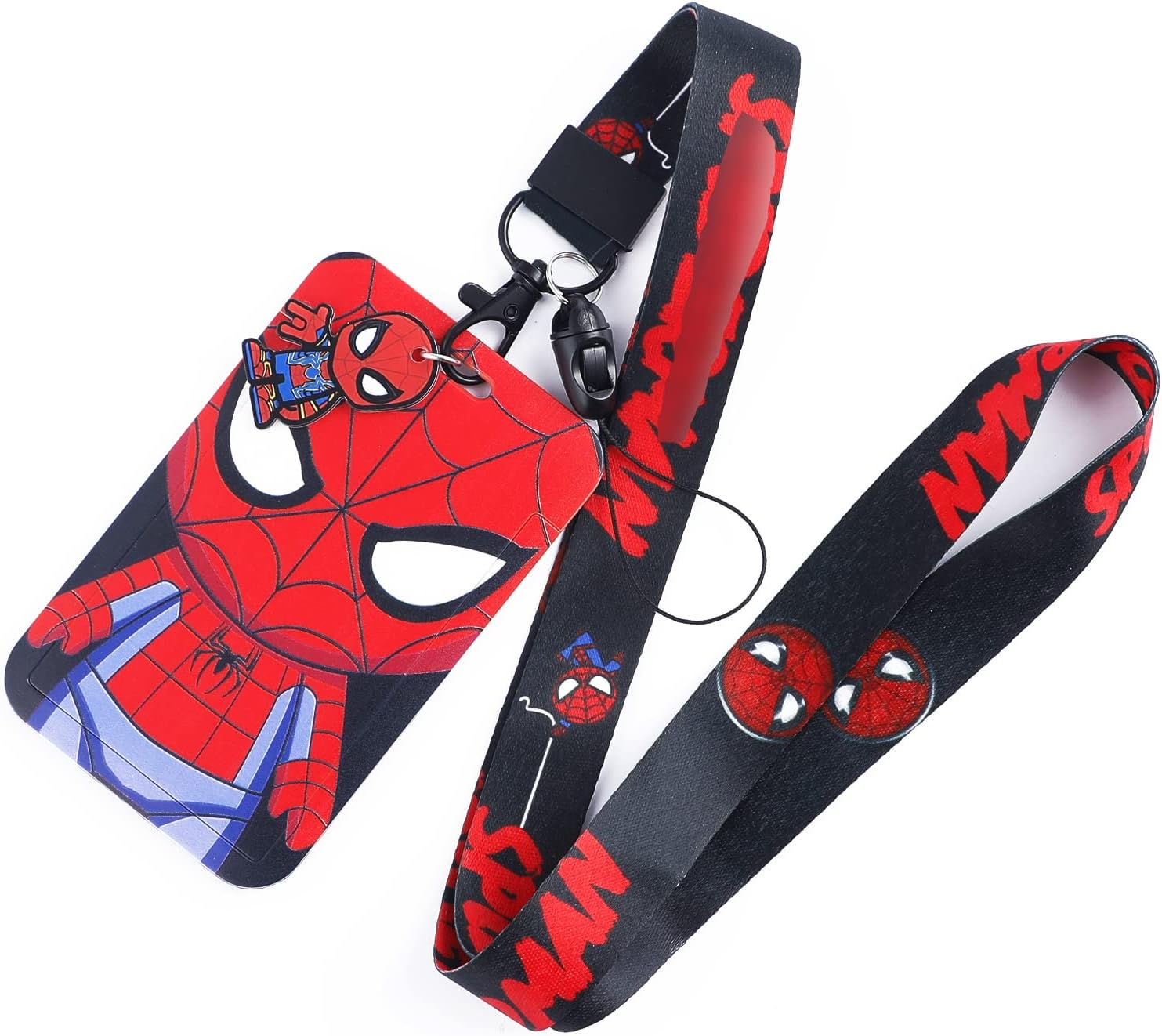 Superhero Spider Anime Lanyard with ID Card Badge Holder Classic Movie Fans Anime Wristlet Lanyards for Keys Keychain Accessories image number 5