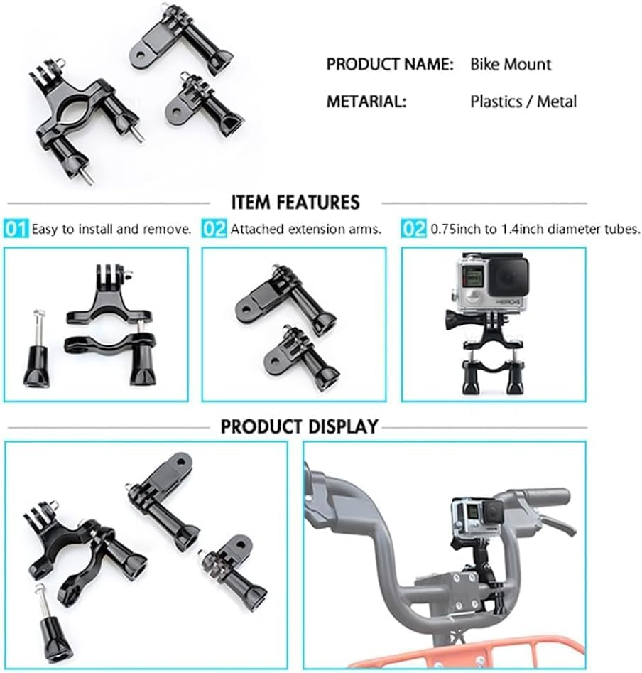 Camera 59-In-1 Action Camera Accessories Kit Compatible with Gopro Hero 10/9/8/7/6/5/4, DJI Osmo Action 2, 3, 4, 5, Insta360 Ace Pro/Ace Pro 2 Akaso and Other Sports Cameras & Durable Case image number 2