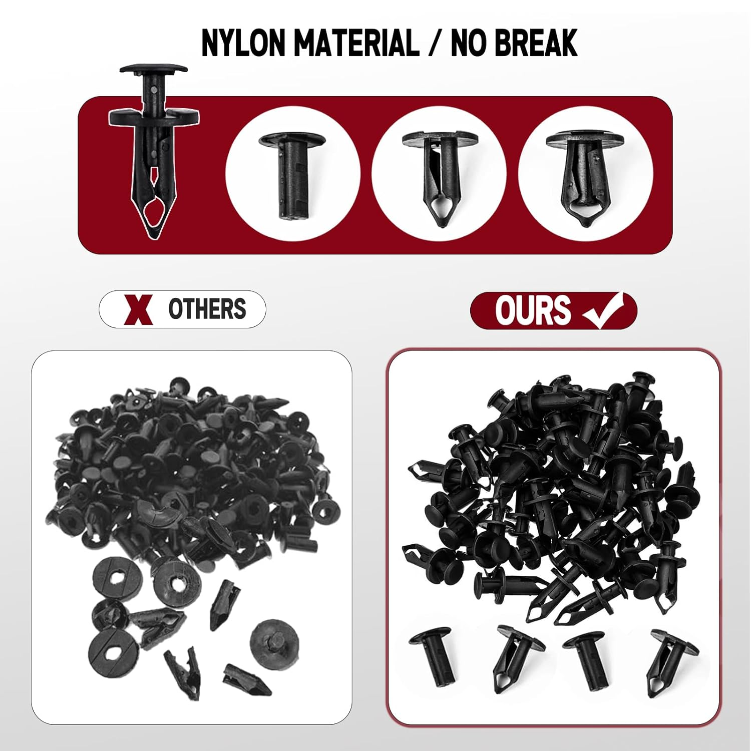 Xislet 120 PCS UTV Nylon Fender Clips/Body Rivets Replace for Polaris Ranger RZR Kawasaki Teryx Honda Pioneer Suzuki ATVS Fastener Rivets 7661855 with Remover image number 3