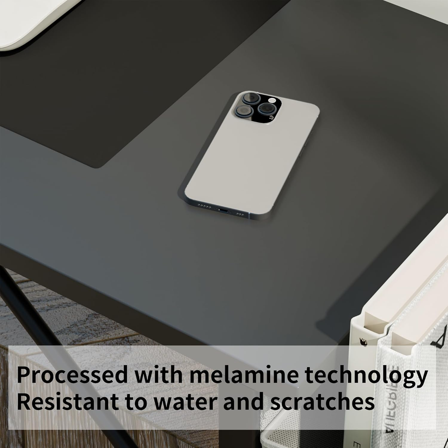 Computer Desk for Home Office & Gaming, Sturdy Writing Desk with Storage Bag & Headphone Hook, Modern Study Table for Bedroom, Durable Metal Frame, Easy to Assemble Workstation (80 * 40 Cm)