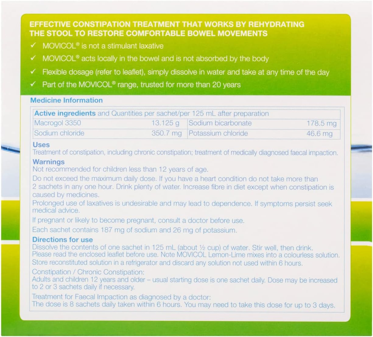 MOVICOL LEMON-LIME FLAVOUR