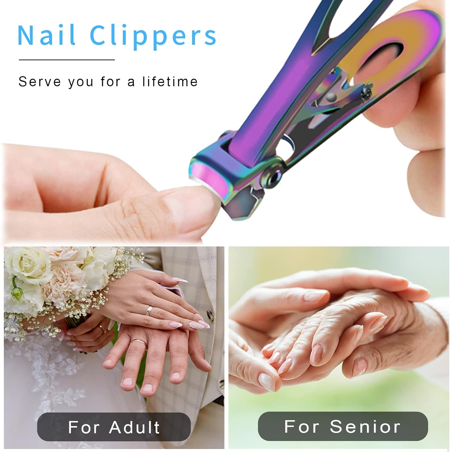 Nail Clippers for Thick Nails,Fingernail Toenail Clippers,Nail Clipper Set for Adult Men Women