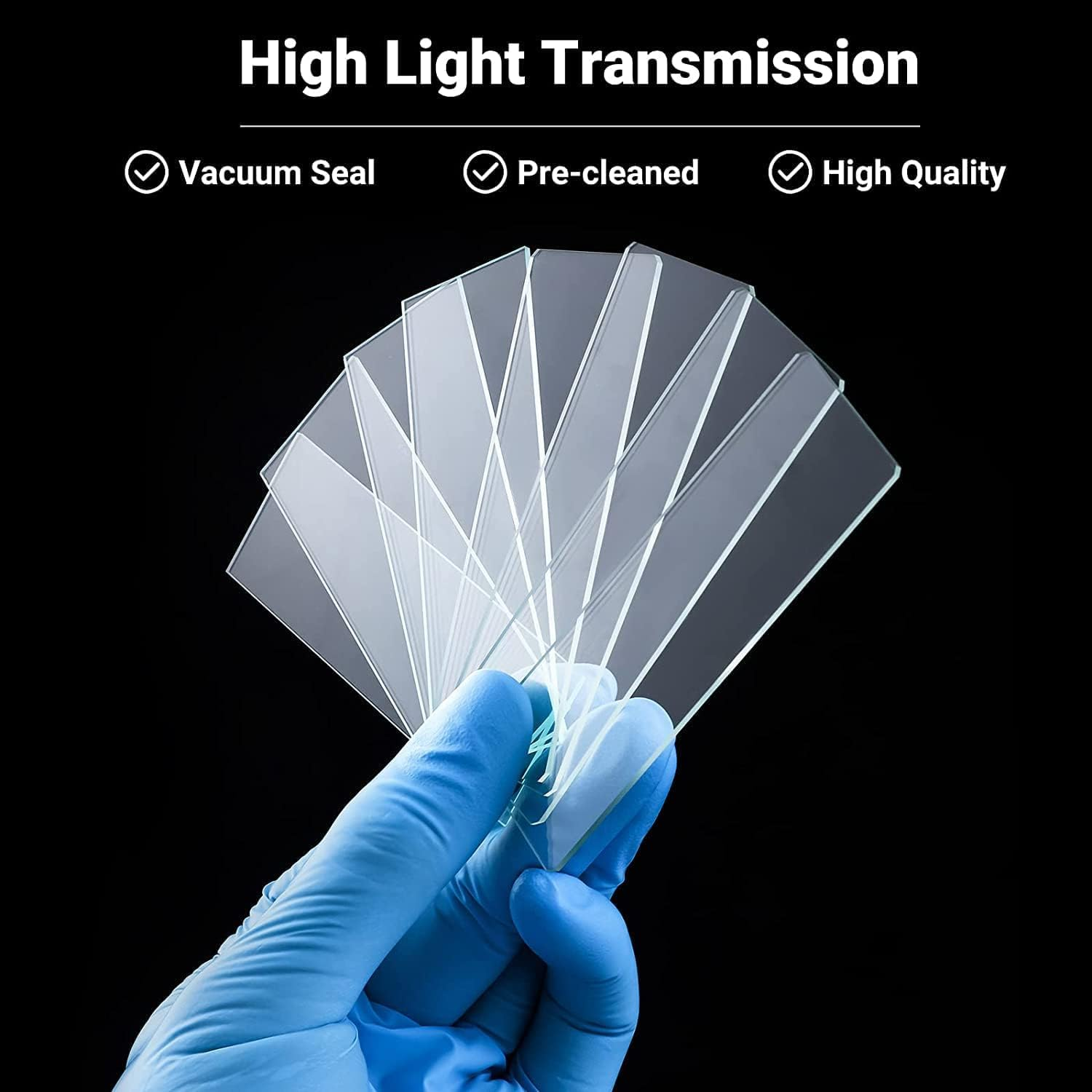 FOUR E'S SCIENTIFIC Microscope Slides and Cover Slips with Plastic Droppers | 100Pcs Pre-Cleaned Microscope Slides | 200Pcs Microscopes Square Cover Glasses image number 6