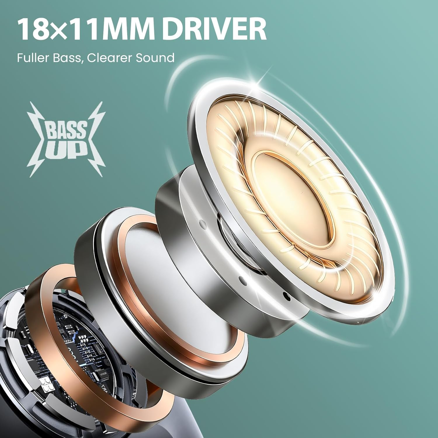 HIFI WALKER T10 Fit Open Ear Sports Headphones Bluetooth 5.4, 32GB MP3 & Wireless Air Conduction Headphones, 15H Playtime Lightweight Comfort, IPX5 Sweatproof for Sports, Running, Workout, Cycling