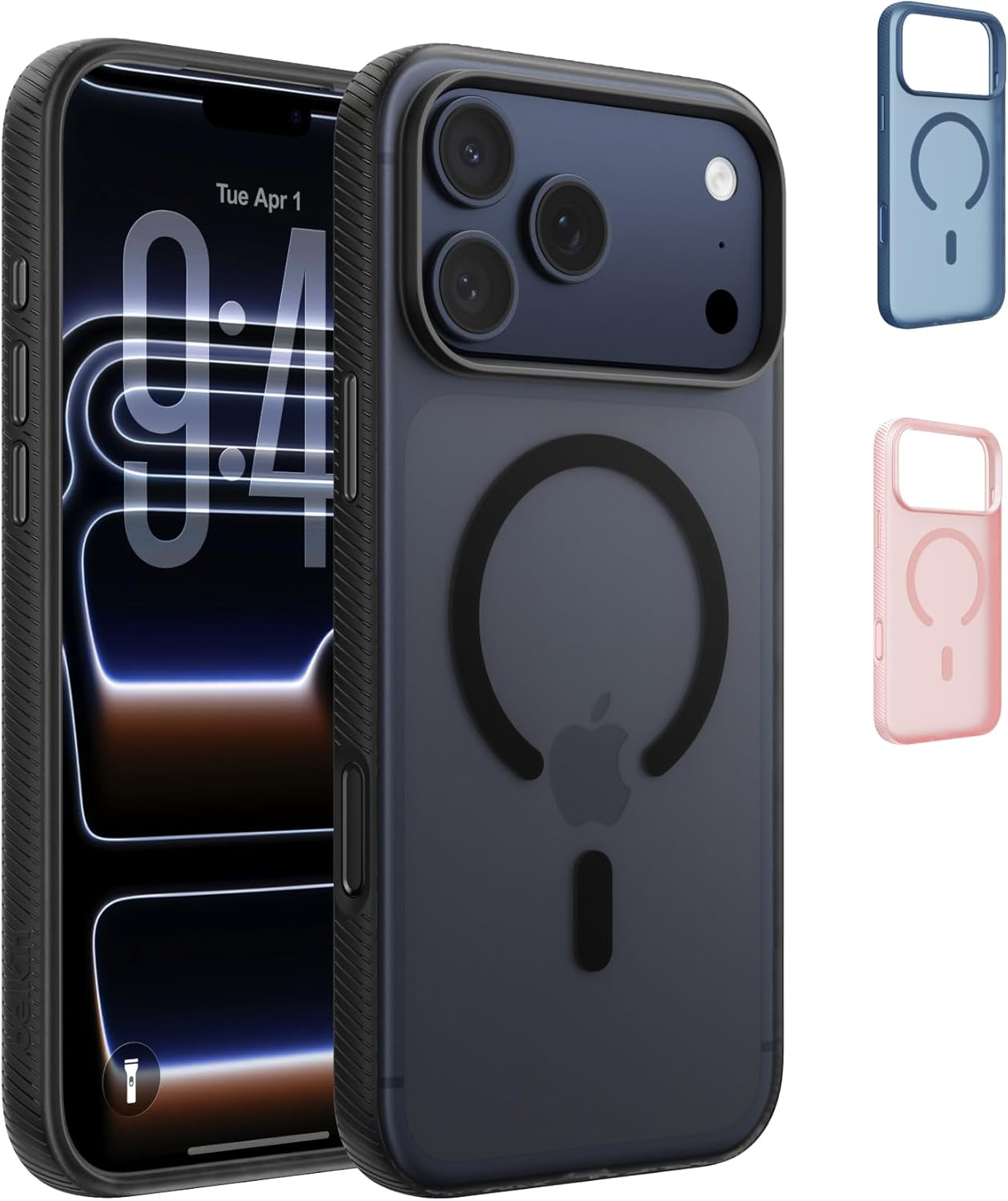 Belkin Sheerforce Grip Magsafe Compatible Iphone 17 Pro Max Case with Slim Design & Anti-Slip Side Lines - Magnetic, Transparent, & Shockproof Protective Iphone Case - Sage