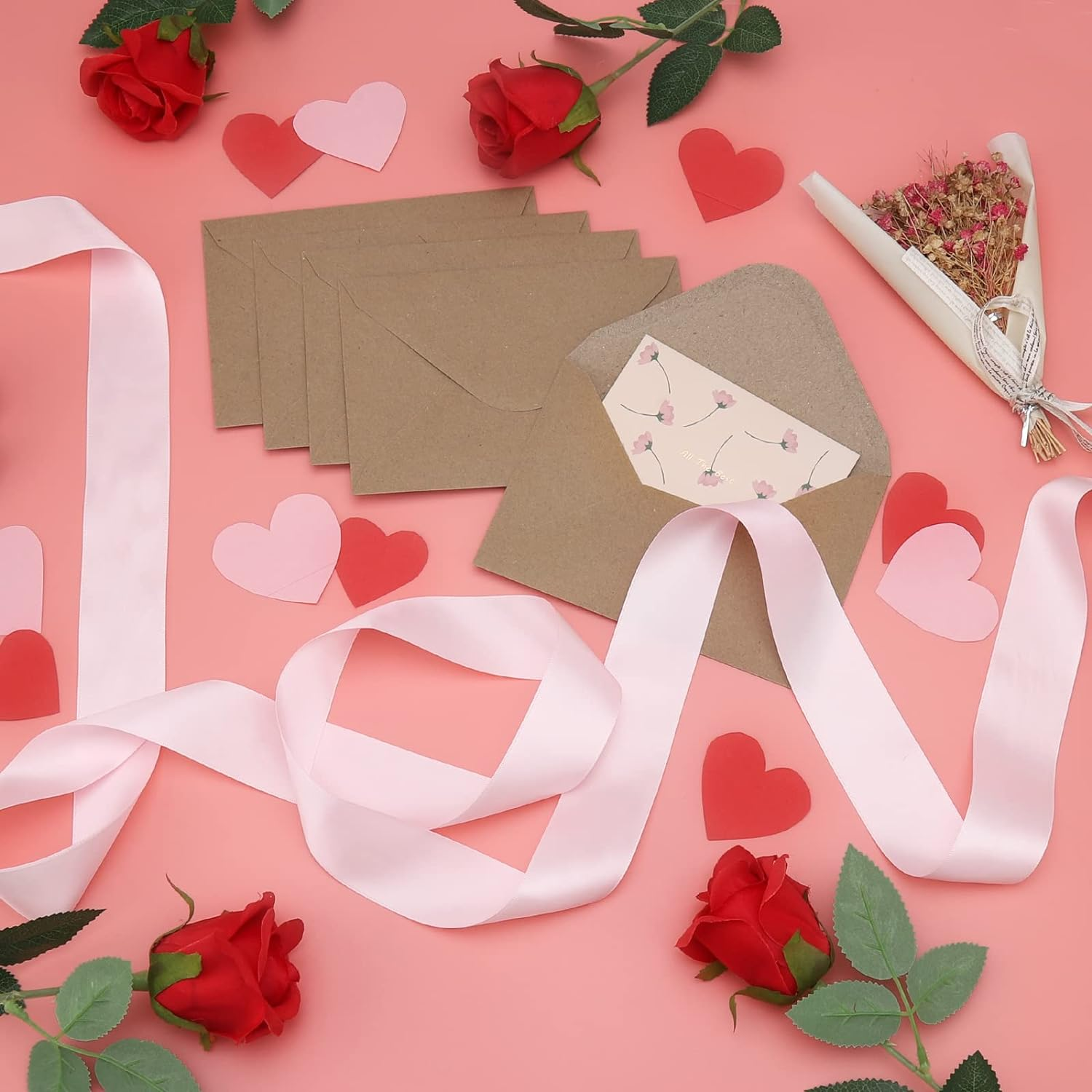 100 Pack Kraft 4X6 Envelopes, Contour Flap A4 Envelopes for Engagement Invites, Weddings Invitation, Announcements, Baby Shower, Perfect for RSVP Card 120Gsm, 4.5 X 6.4 Inches - 100% Recycled - Kraft-100 image number 5