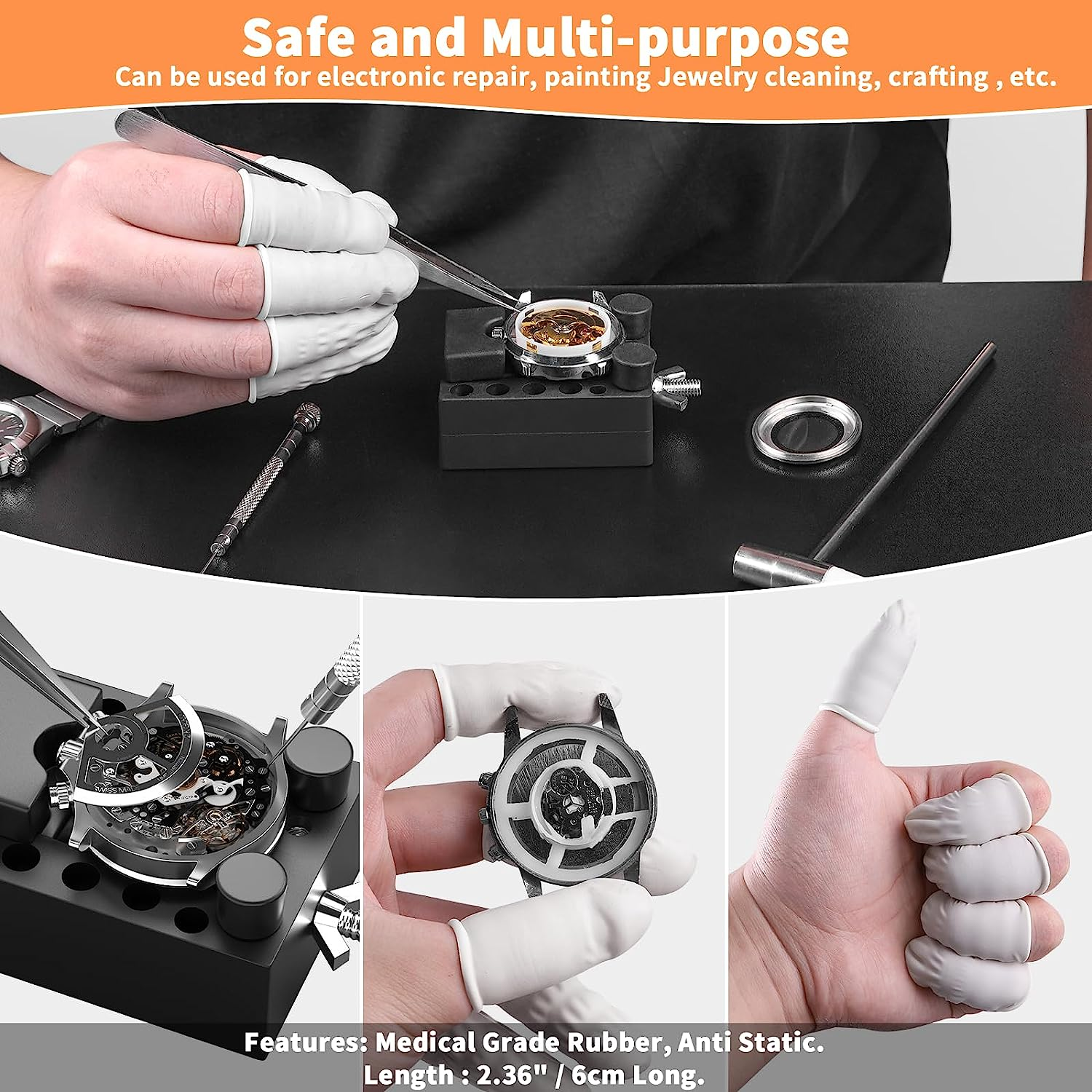 Watch Repair Tool Kit, Watch Band Link Tool Set Watch Case Opener Spring Bar with Carrying Bag, Replace Watch Battery Helper Multi Functional Tools with User Manual for Beginner image number 4