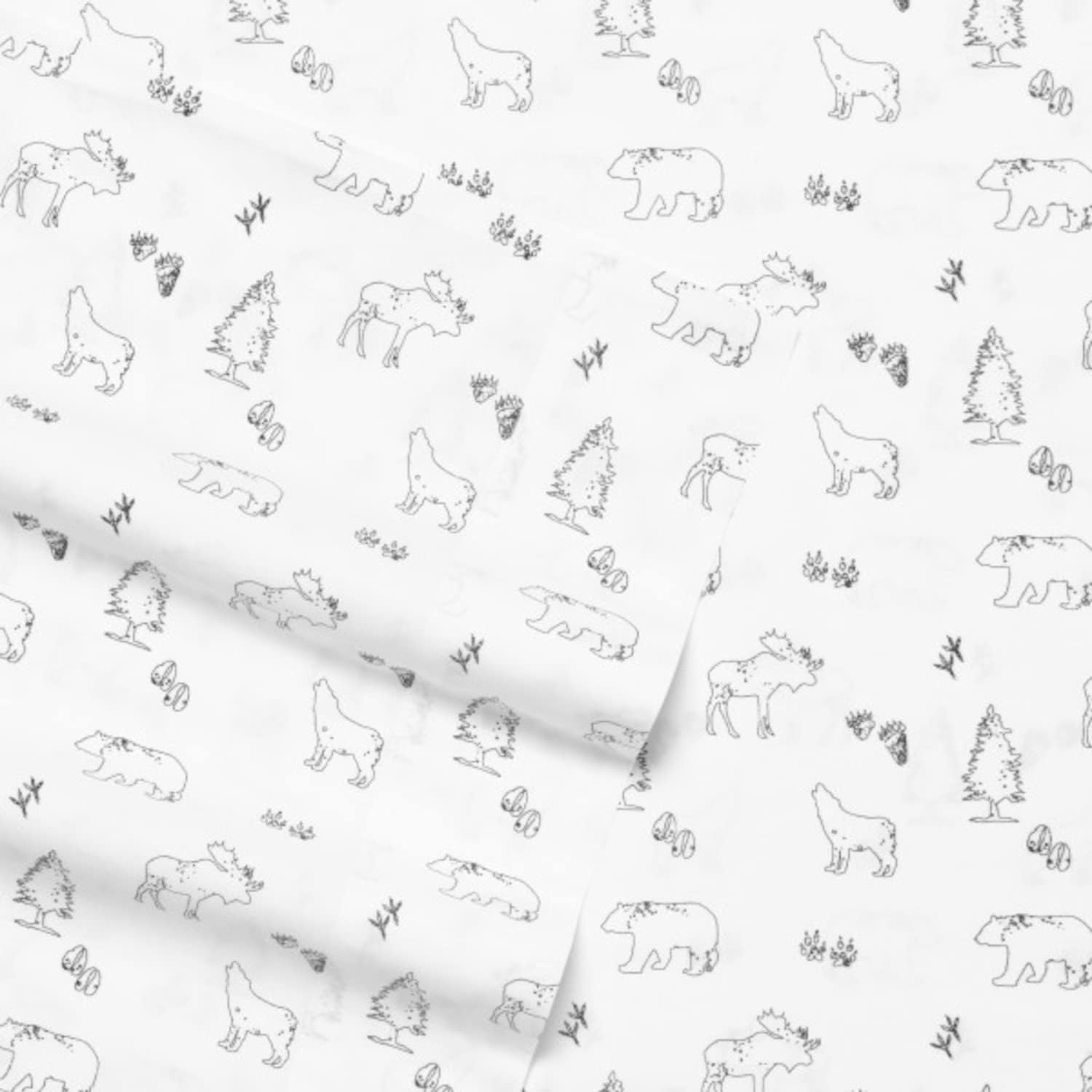 Eddie Bauer - Twin XL Sheets, Cotton Percale Bedding Set, Crisp & Cool Home Decor (Animal Tracks, Twin XL)