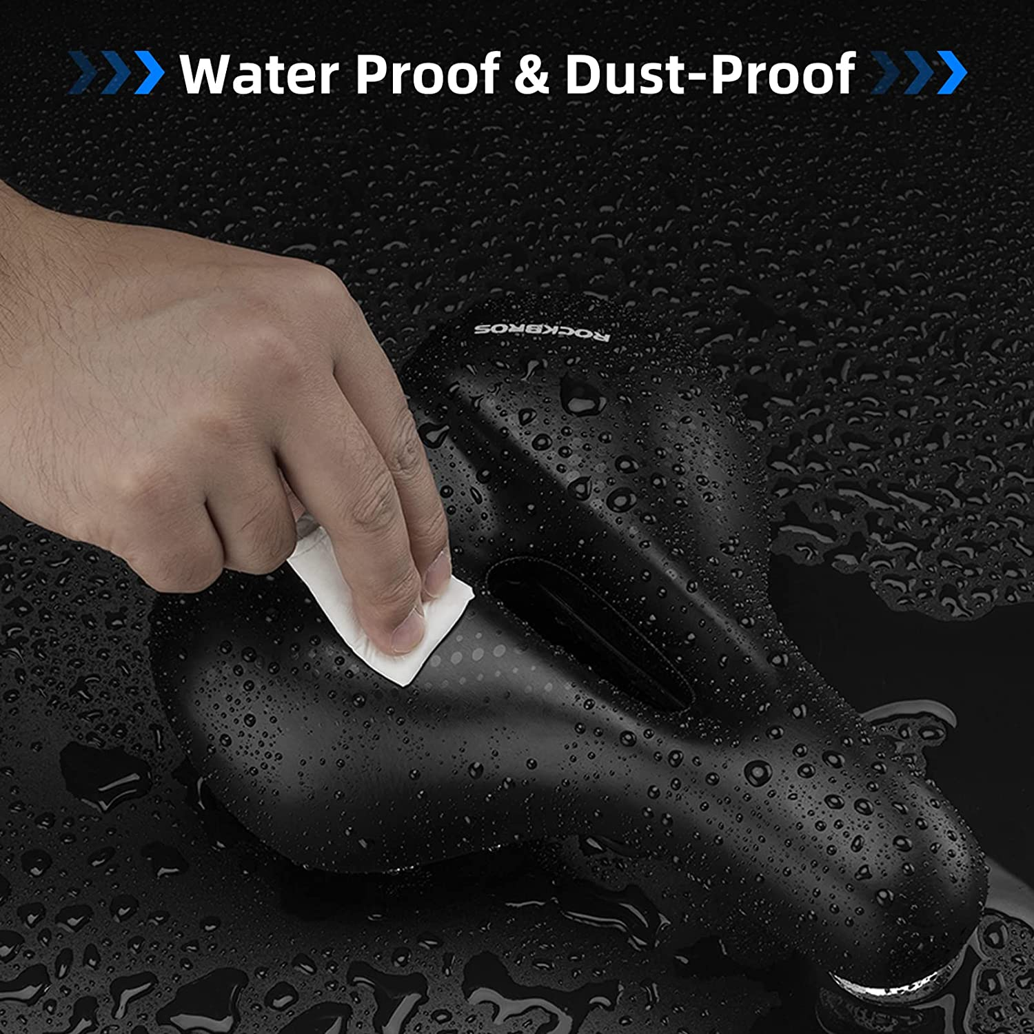 ROCKBROS Comfort Bike Seat Men Women Memory Foam Padded Wide Bike Saddle Waterproof Comfortable Bicycle Seat Cushion with Dual Shock Absorbing Universal Fit for Indoor/Outdoor Stationary Bikes