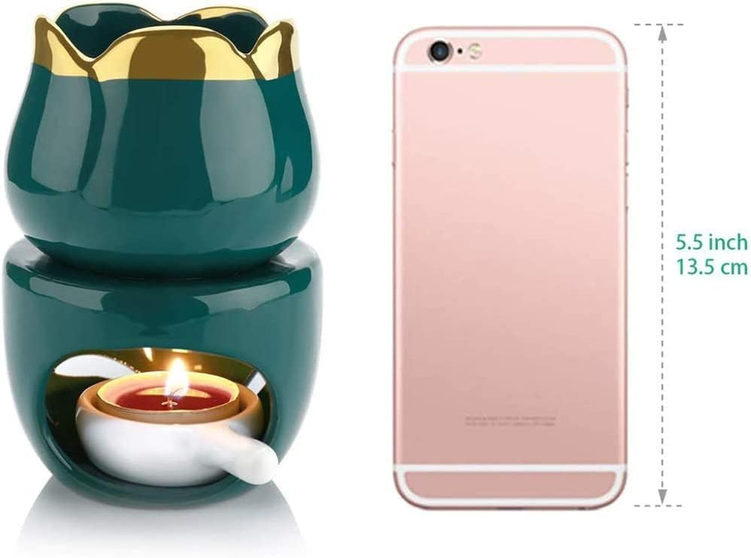 Sculpture Statue Antiques Collectables，Wax Melt Burners Essential Oil Burner, Aromatherapy Aroma Burner Ceramic Diffuser Wax Burner Home Bedroom Decor Christmas Housewarming Gift,C (Color : A) image number 6