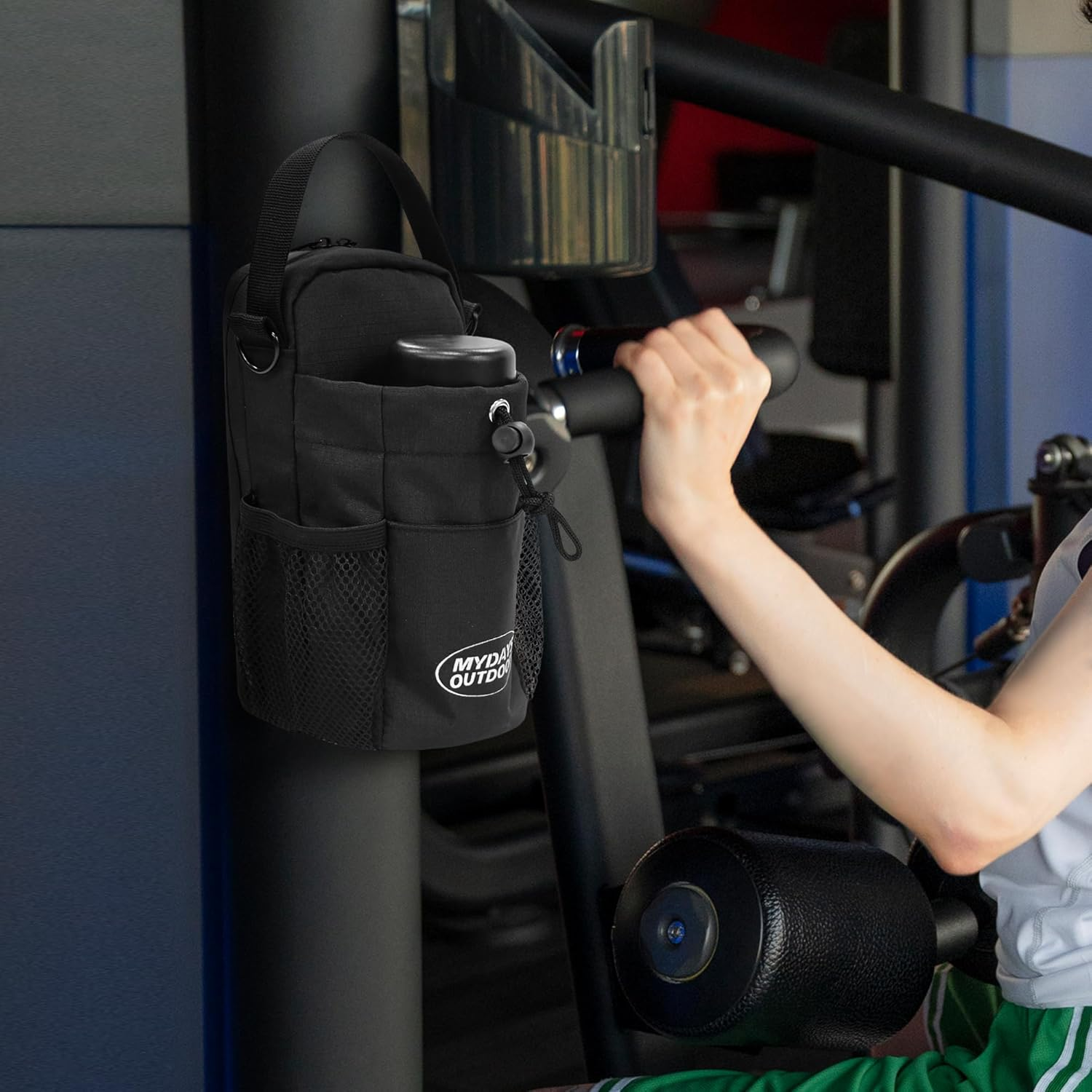 Magnetic Gym Bag,Water Bottle Carrier Bag,Water Bottle Holder with Shoulder Strap,Magnetic Gym Pouch for Travel, Work, and Sports Accessories image number 6