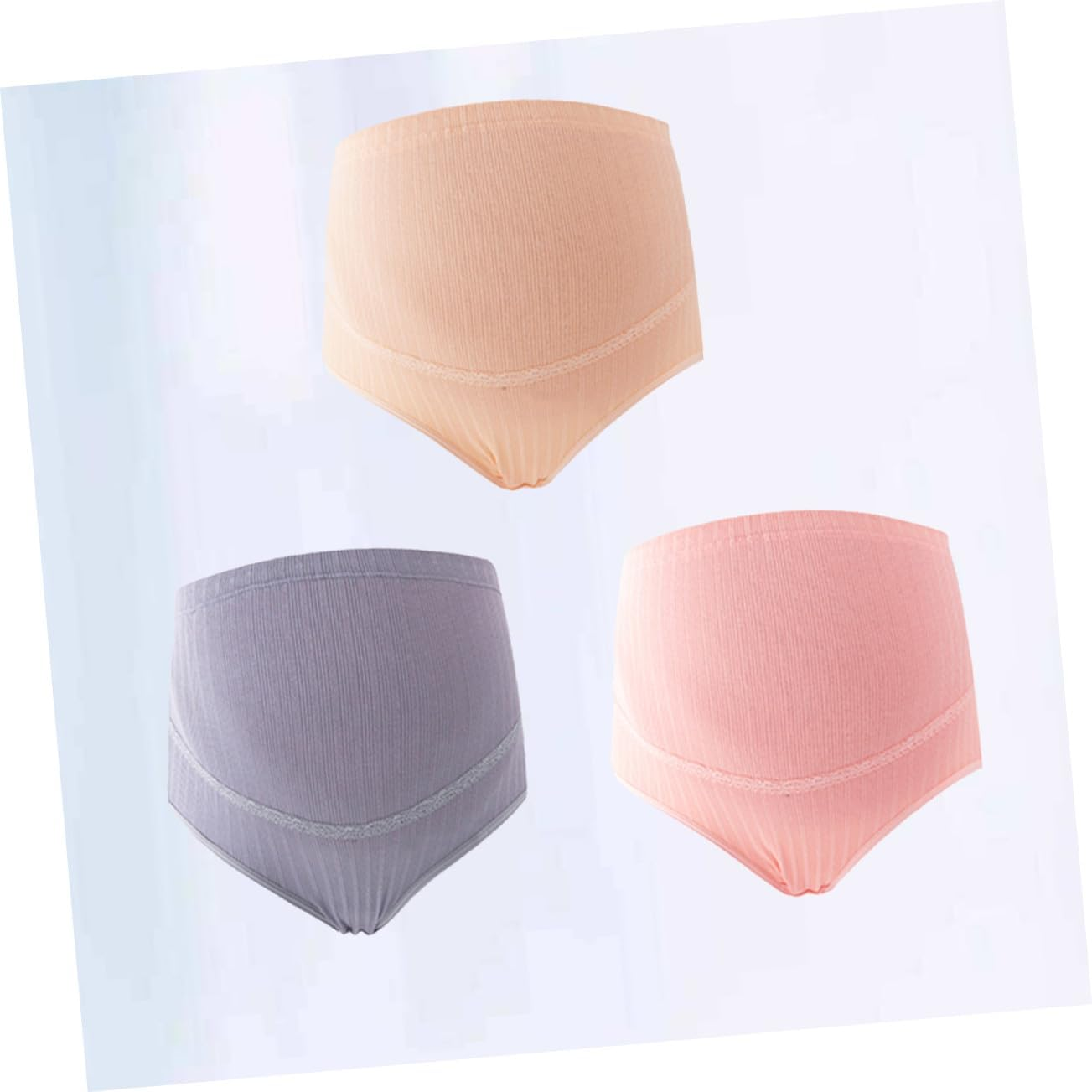 Ipetboom 3Pcs Maternity High Waist Panties Soft Cotton Stretchy Breathable Comfortable for Pregnant Women Random Color image number 4