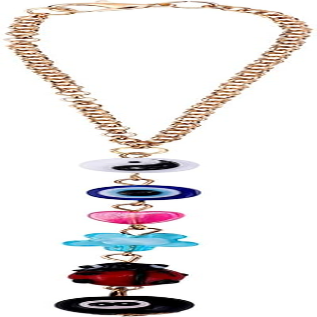 Gosknor Evil Eye Car Hanging Ornament, Multicolored Acrylic & Zinc Alloy, 20.5Cm/8.07In, Automotive inside Mirrors, Elegant Boho Beaded Lanyard Pendent Decoration image number 3