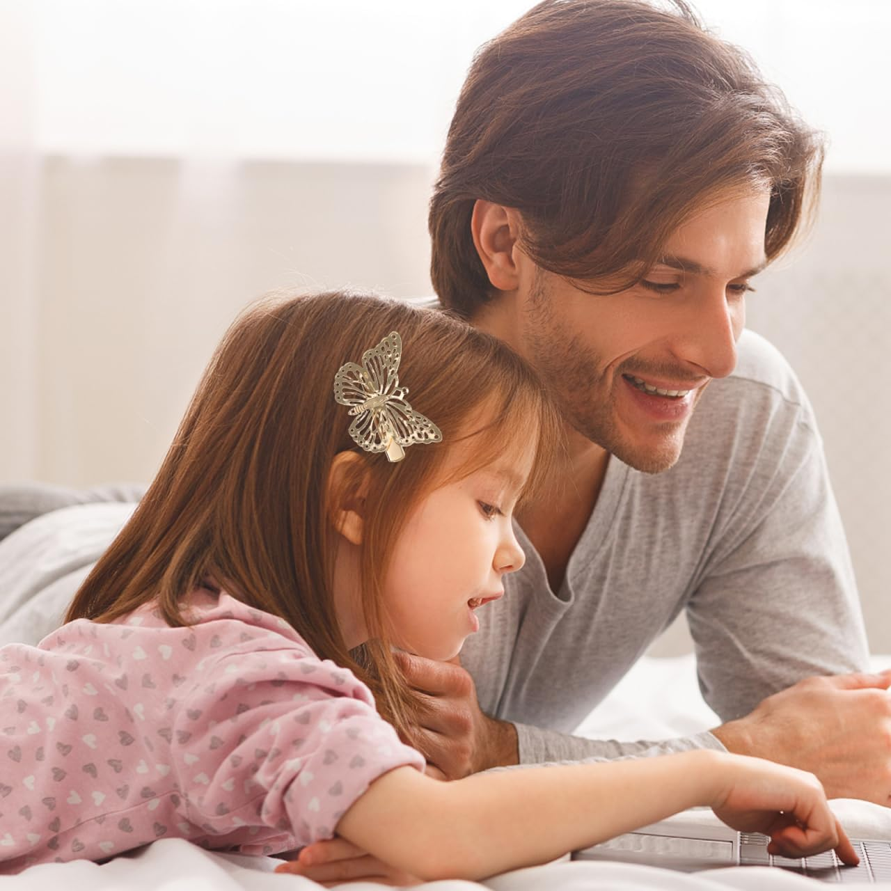 Healvian 12 X Metal Hair Clips Butterfly Hair Clips Butterfly Hair Butterflies Duckbill Hair Clips Butterfly Hair Clips with Large Bow Hair Pin Golden image number 5