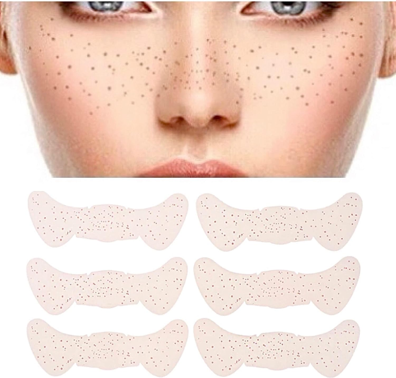 Frecklyz Waterproof Freckles - Pack of 6 Temporary Tattoo Face Stickers - Natural Looking Fake Tattoos Freckle Patch - Waterproof Makeup Accessories for Women image number 3