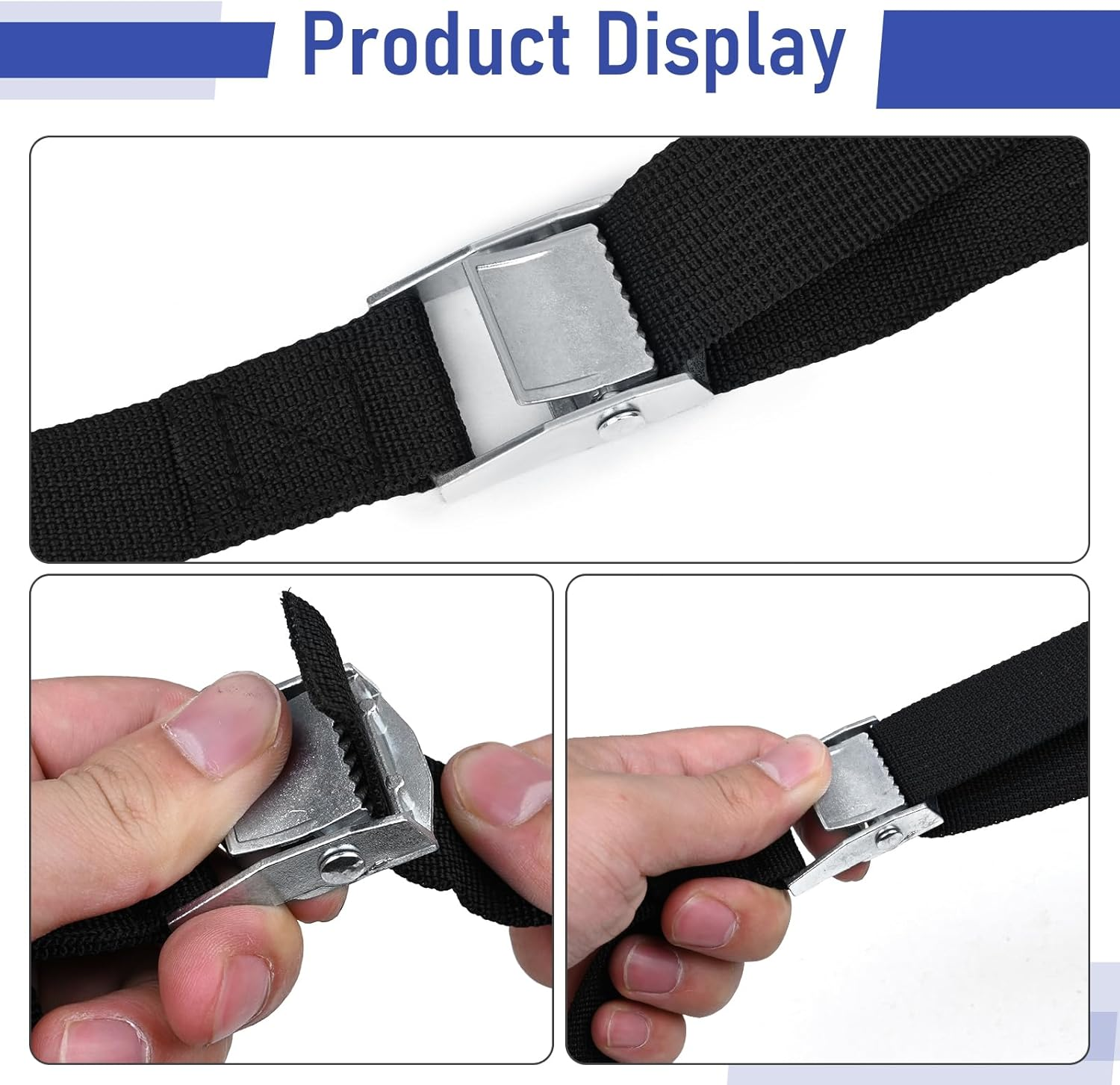 2 Sets 1"X 78"(6.5Ft) Battery Tie down Straps Kit with Stainless Steel Cam Buckle for Boats, Hold down with SS Screws for Cooler, Box, Fuel Tank, Luggage Belt, Cars