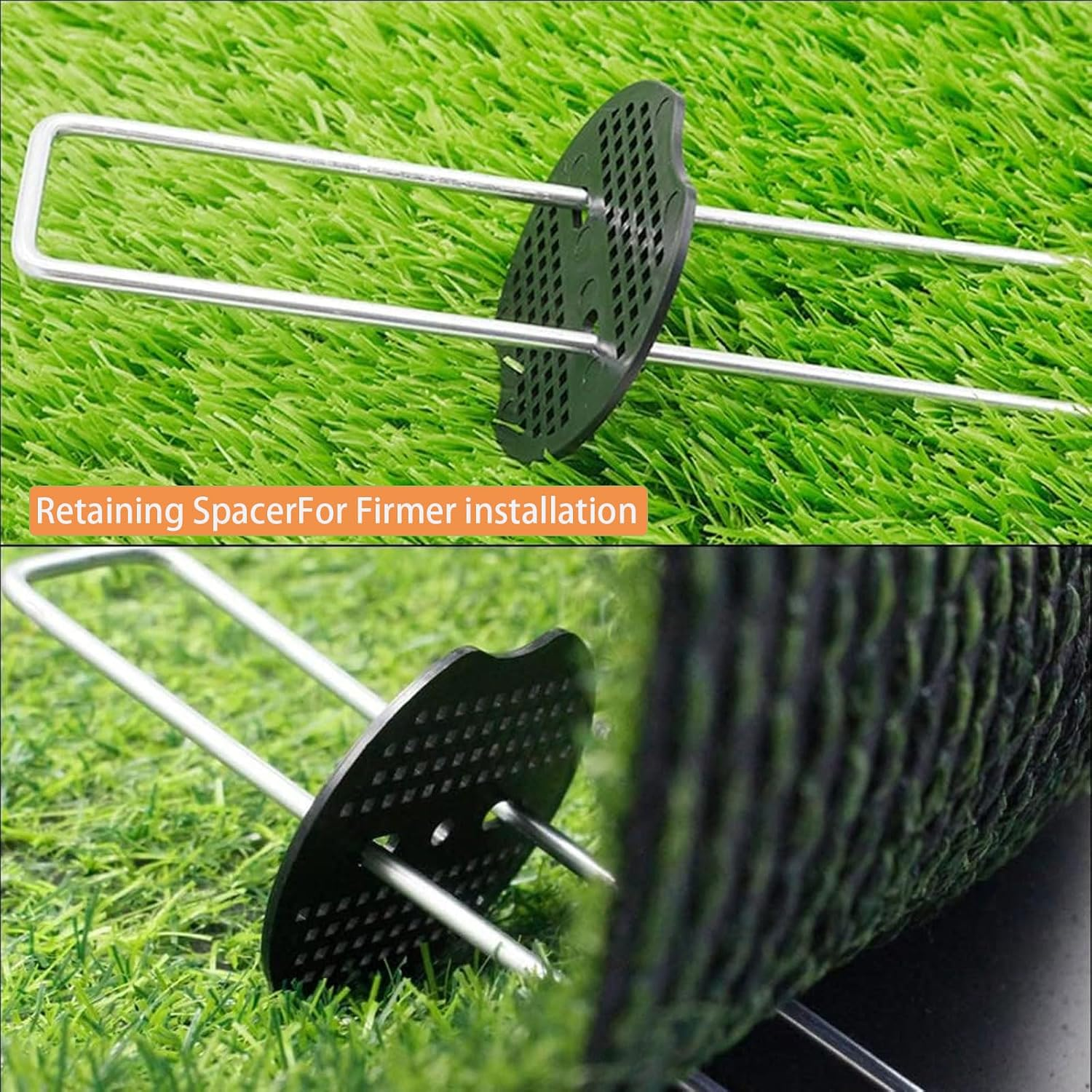 100PCS Garden Stakes Staples - Tent Pegs Heavy Duty Ground Stakes,6Inch U Shaped Landscape Staples Garden Peg,50 Washers,50 Garden Stakes,For Landscape Fabric,Ground Weed Fabric Barrier,Orchard