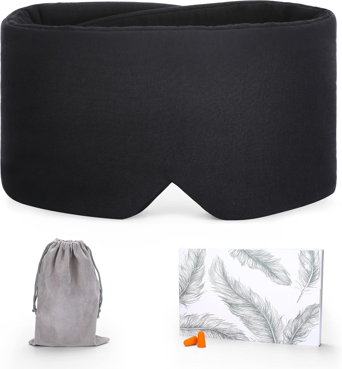 FRESHME Light Blocking Sleep Eye Mask - Comfortable and Breathable Sleeping for Women Men Adjustable Cotton Blindfold Travel Flight Rest (Black),1 - Blue image number 6