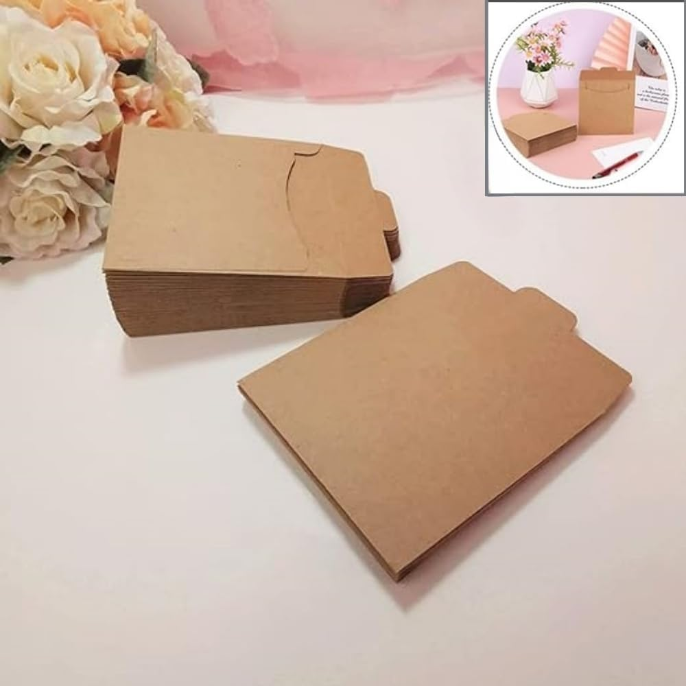 HIDOSNG CD/DVD Paper Sleeves, Brown Kraft Storage Envelopes, Kraft Paper Disc Bag Pack of 50 image number 2