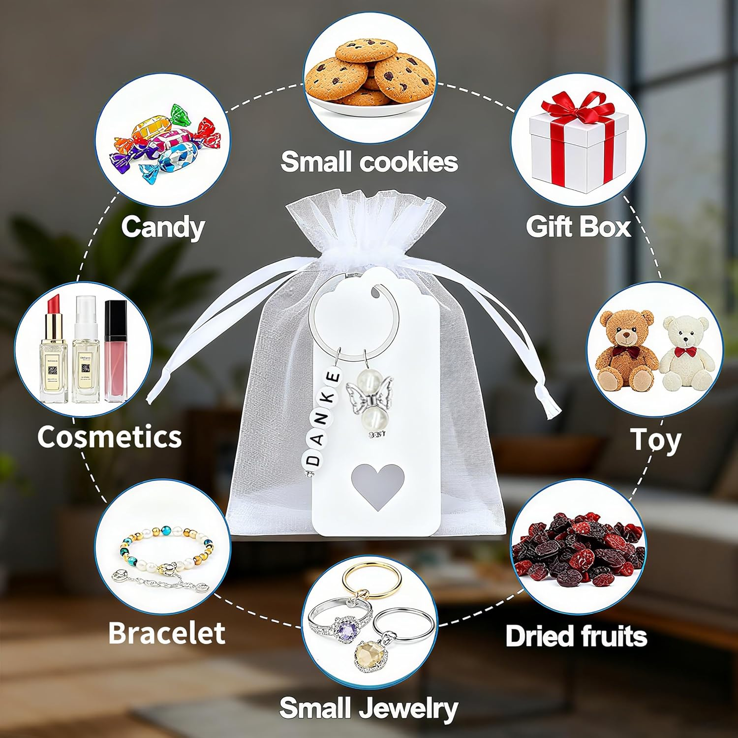 Pack of 30 Guest Gifts Communion Wedding Guest Gift Confirmation Christening Thank You Communion Guest Gifts Guardian Angel Pendant with Organza Bag Kraft Paper Pendant for Baby Shower Wedding image number 1