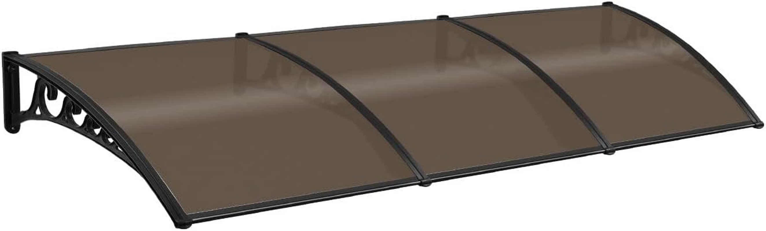 New 2M DIY Window Door Awning House Canopy Patio UV Rain Cover Sun Shade - Brown