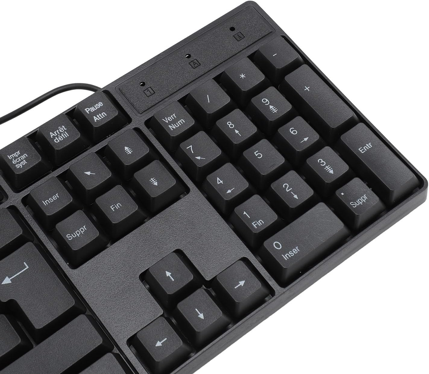 AZERTY Keyboard, French AZERTY Layout Keyboard, 104 Keys USB Wired Keyboard with 4.9Ft Cable, Slim Keyboard for Desktop Laptop Computer image number 2