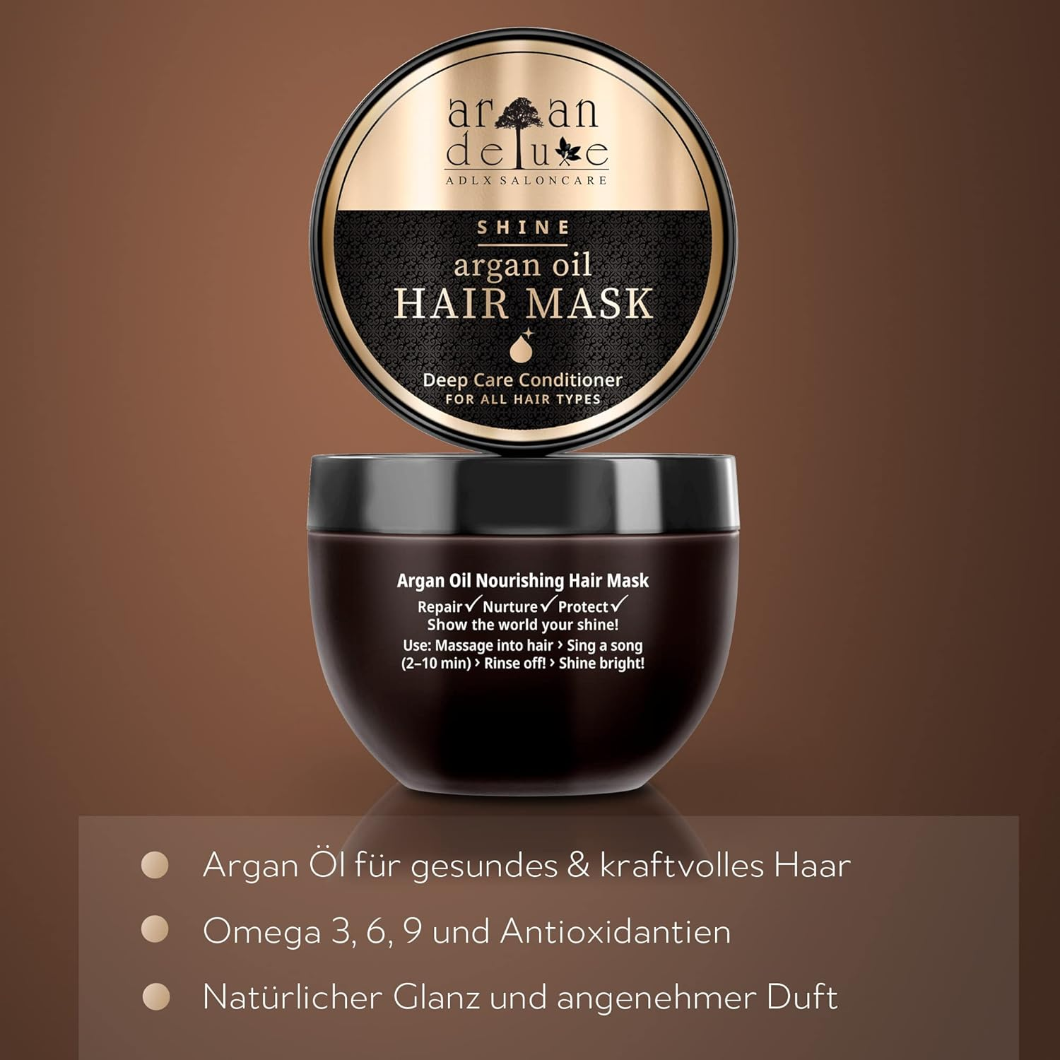 Argan Deluxe Hair Mask and Scalp Rejuvenating Deep Conditioner Masque, 250 Ml image number 2