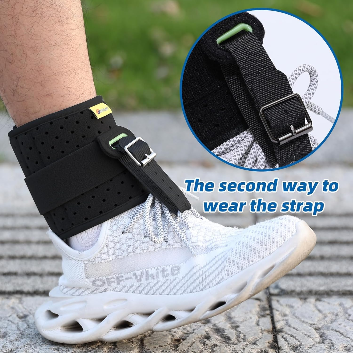 Ankle Support Drop Foot Brace Orthosis, One Size (Black) - Gray image number 2