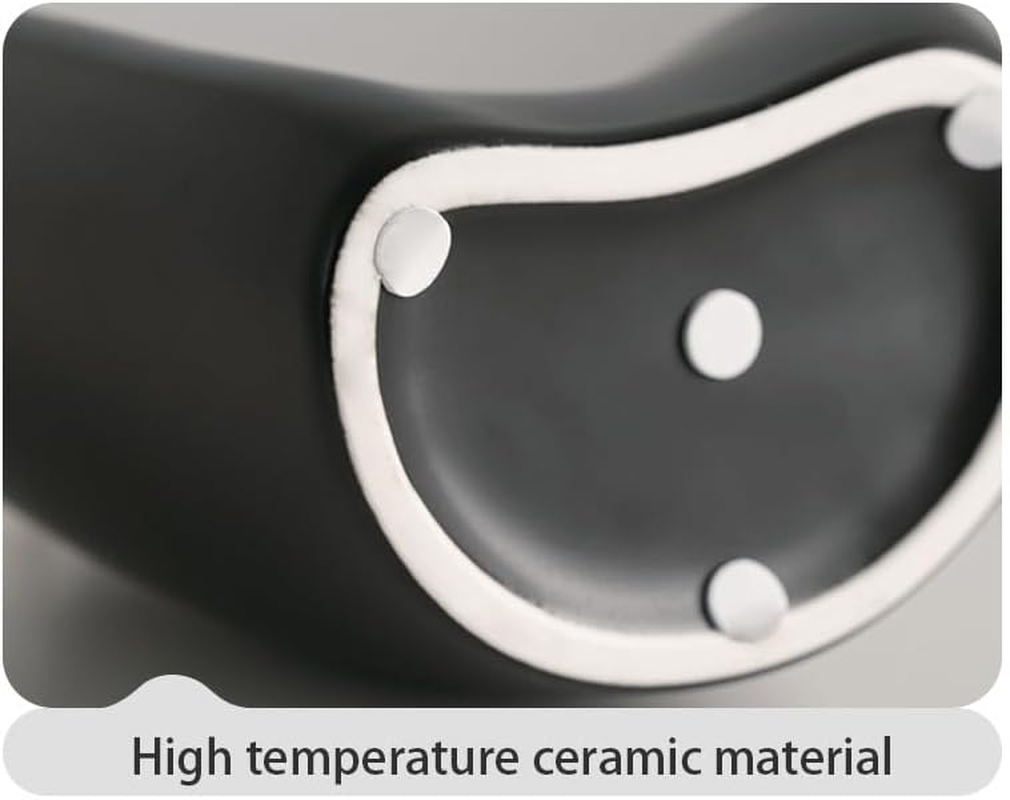 Virellisee Black Vase, 8.2" X7.2, Ceramic Body Art Vase, Suitable for Living Room, TV Stand, Office, Home Decor