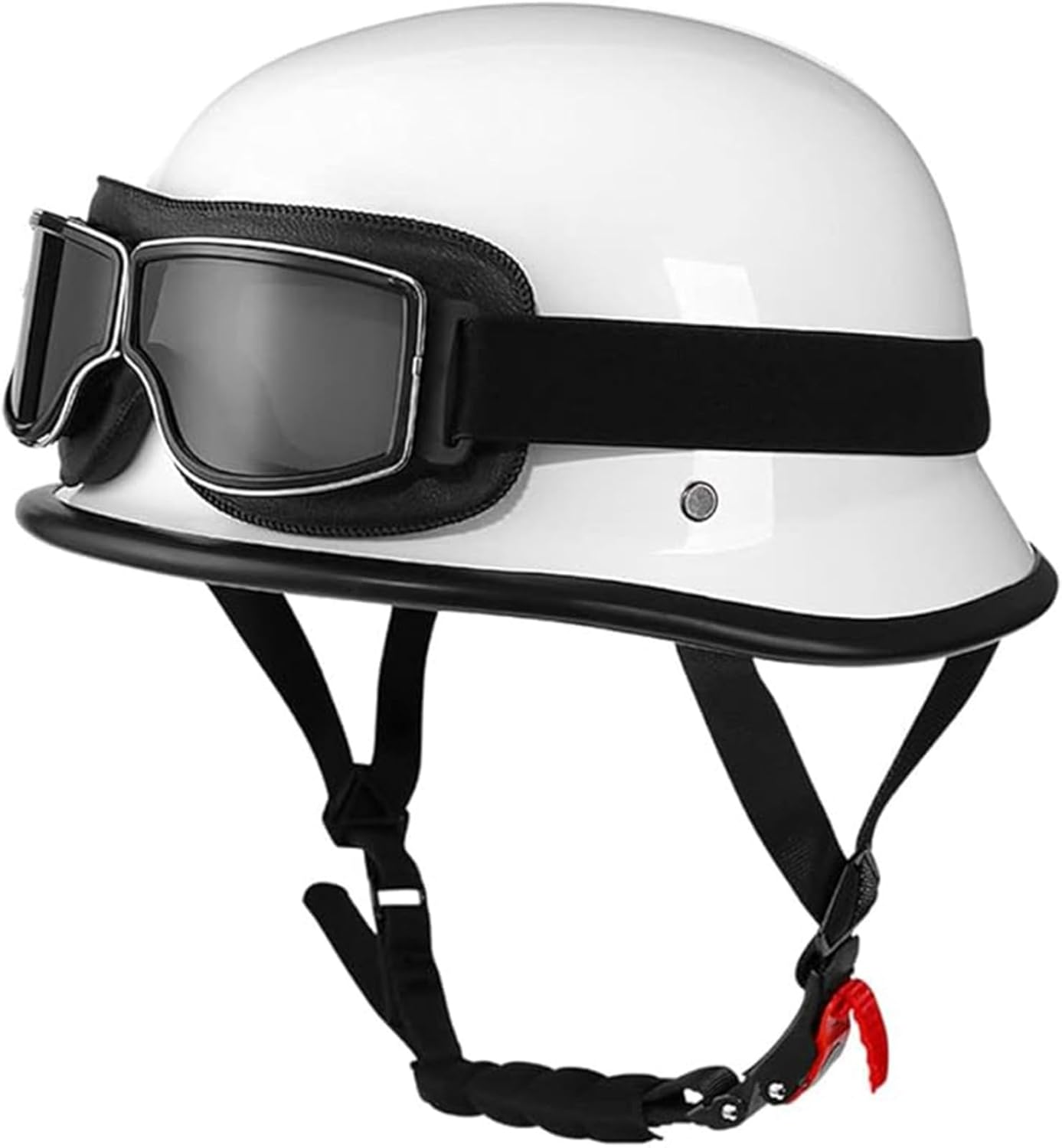 Half-Hel-Met Hel-Mets, Semi-Covered Motorcycle Hel-Met, Open Face Hel-Met, Retro Style Motorcycle Approved ECE 22.06 High-Strength ABS + Anti-Shock EPS