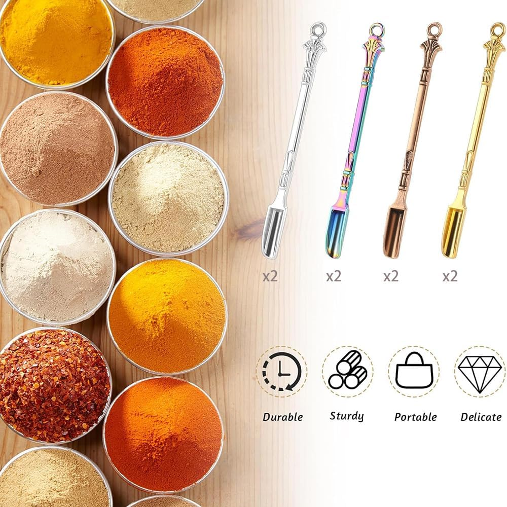 Mini Spoons, Set of 8, for Measuring Spices, Glitter Powder, Coffee, Filling Bottles image number 2