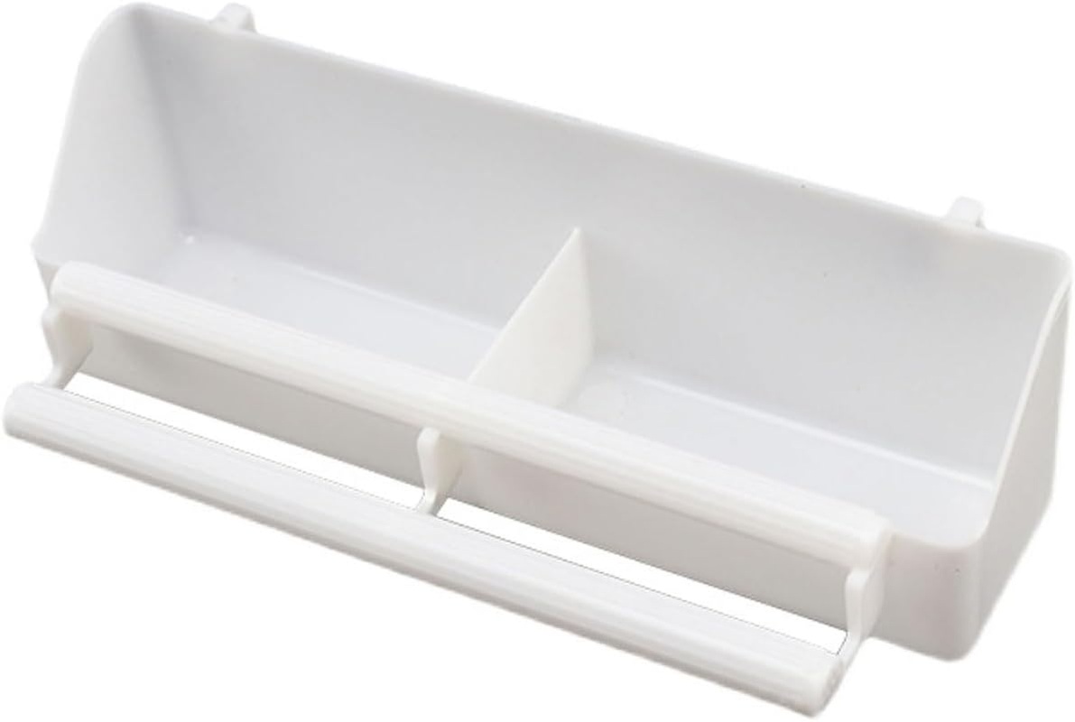 AIMALL Dual-Compartment Bird Feeder with Perch for Budgie Pigeon Peony Xuan Feng Cockatiel Parakeet 8.27X2.56X1.97In Plastic Cage Hanging Food and Water Trough Box image number 3