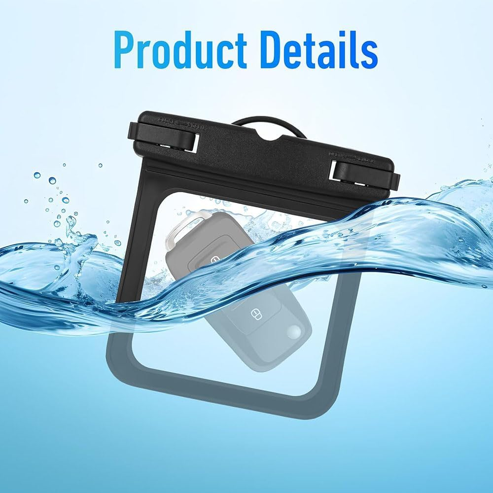 Lyhaogao 2 Pack Waterproof Car Key Case Holder, IPX8 Floating Key Fob Pouch for Swimming, Boating and Outdoor Activities, Secure Waterproof Pouch for Money, ID, Coins and Small Essentials image number 2