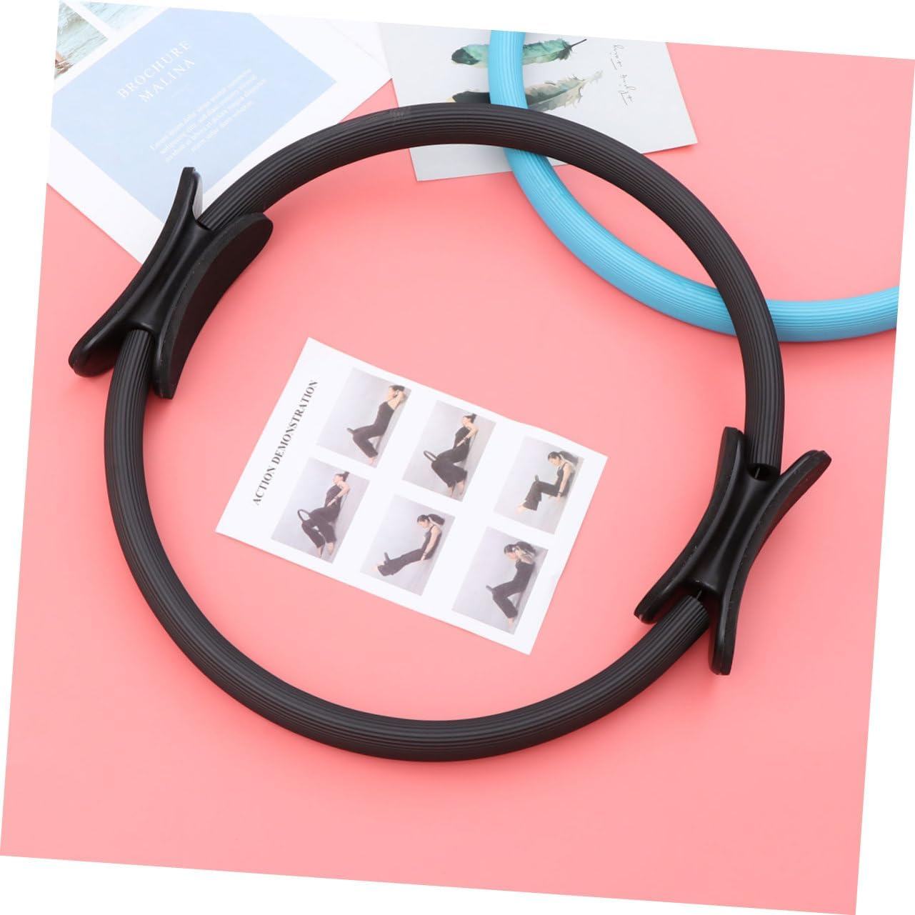 KOMBIUDA 1Pc Fitness Circle Ring Circle Exercises Pilates Circle Pilates Ring Yoga Pilates Exercise Circle Pilates Resistance Circle Workout Household Appliances Unbreakable Purple Balance - Black image number 6