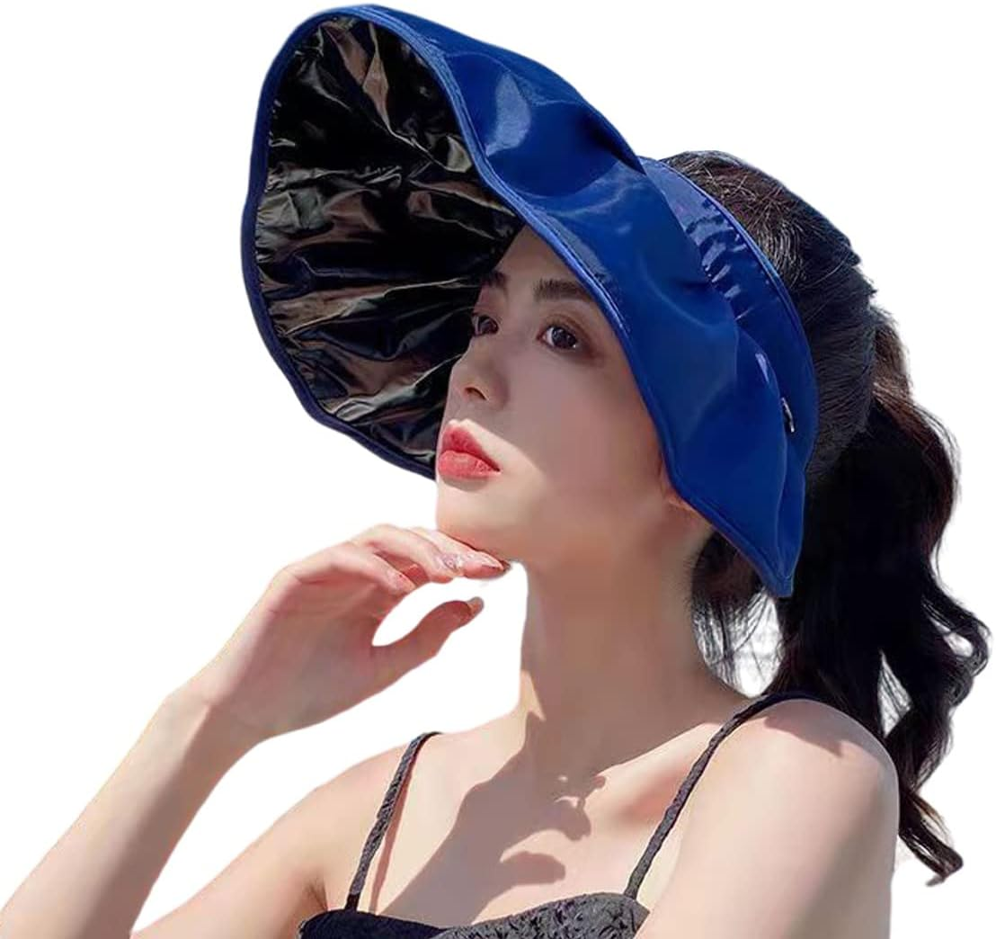 Korean Women'S Solar Hat UPF50+ Ultraviolet Sun Sunscreen Sun Hat Beach Covered Face Empty -Top Sun Hat